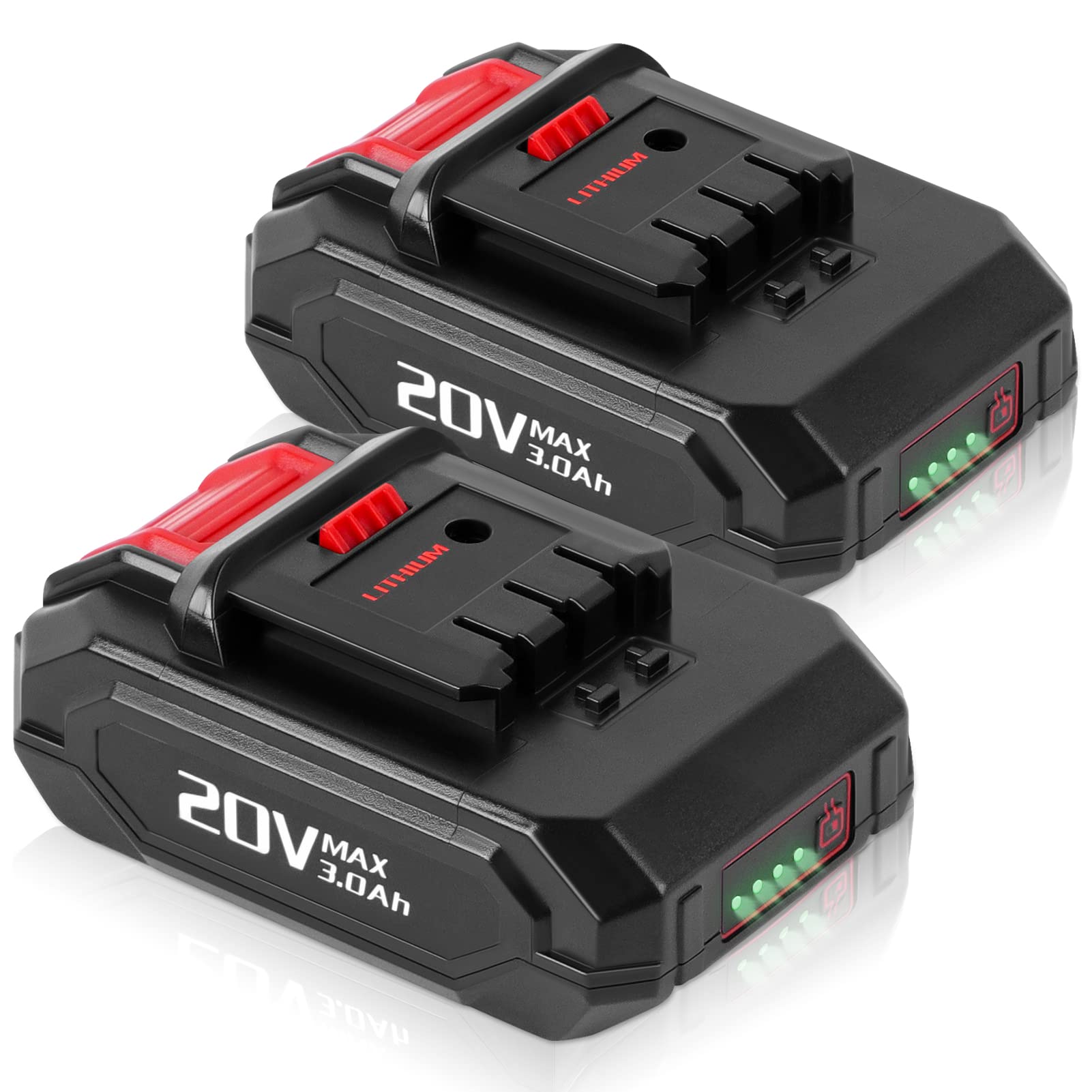 2-Pack DSANKE 20V 3.0Ah Lithium-Ion Replacement Battery for KIMO 20V Power Tools - Compatible with Drill Driver, Leaf Blower, Angle Grinder, Reciprocating Saw, Oscillating Tool & Brad Nailer - Fast Charging - Perfect for DIY Projects, Home Renovations & Professional Construction Work