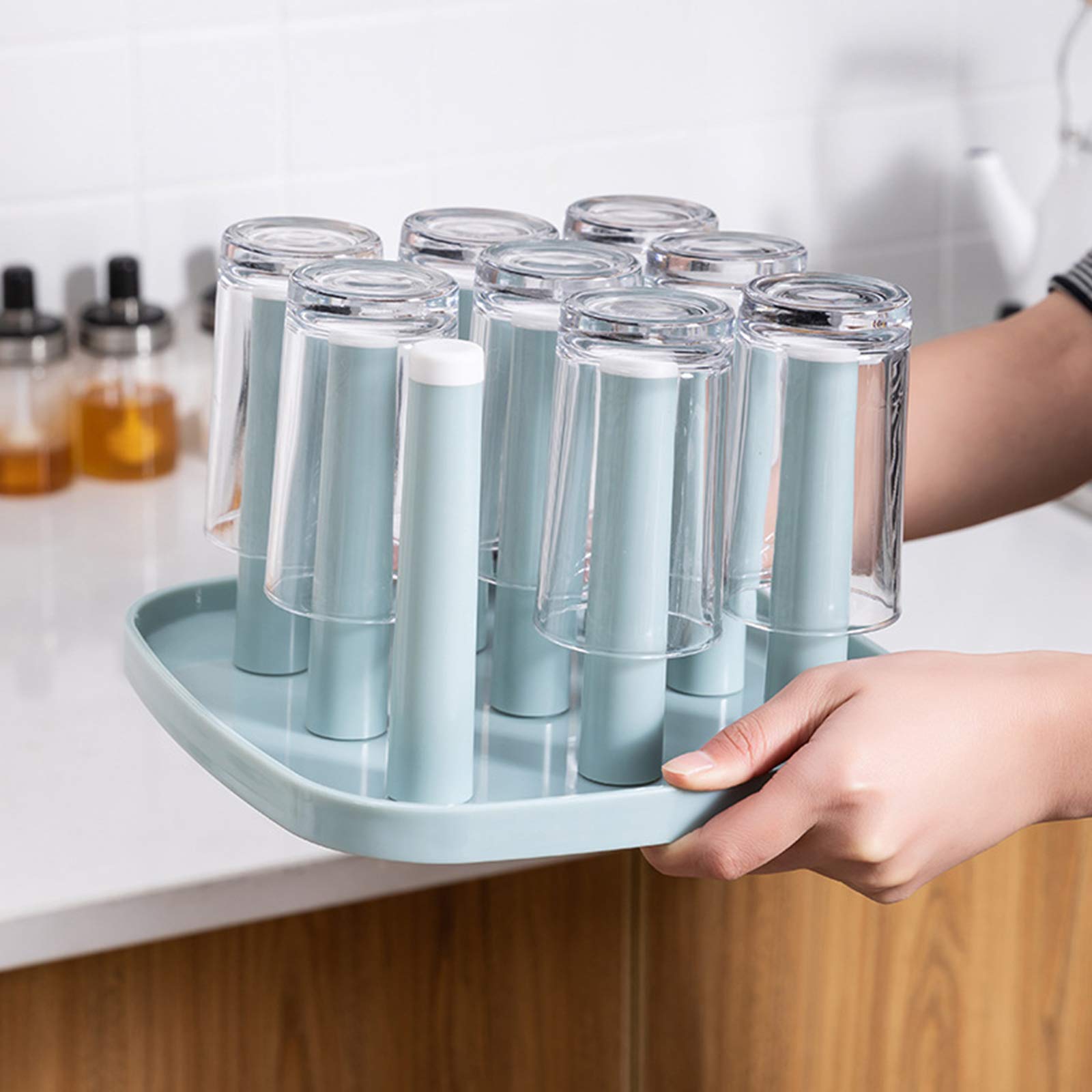Stainless Steel Cup Drying Rack for Coffee Mugs, Tea Cups & Drinking Glasses - 9 Slot Kitchen Countertop Organizer | Perfect for Home, Bar, Restaurant & Office Dish Drying