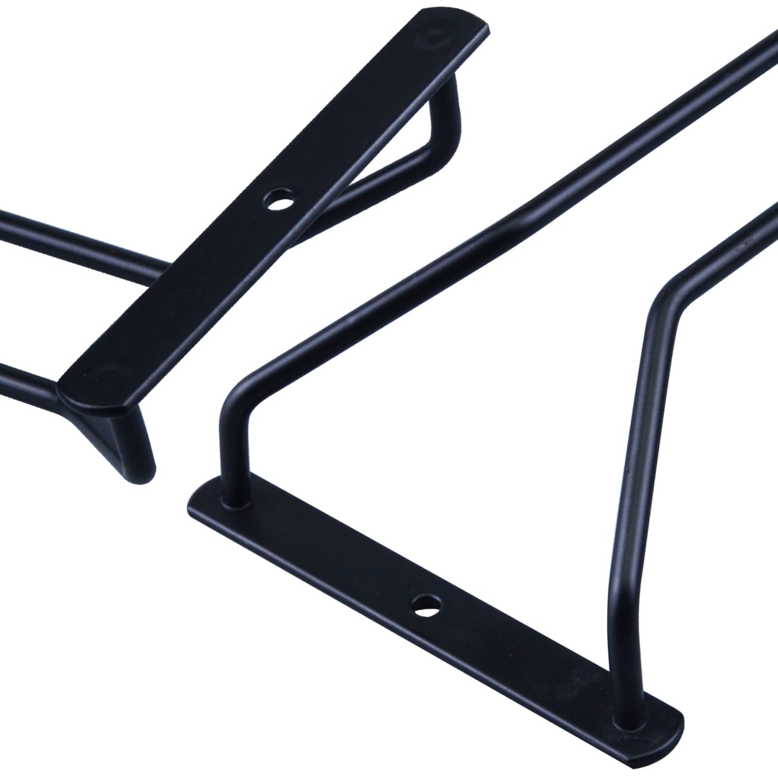 4-Piece Black Under Cabinet Wine Glass Rack - Stemware Holder with Drying Shelf | Space-Saving Metal Hanger for Kitchen, Bar & Dining Room Storage