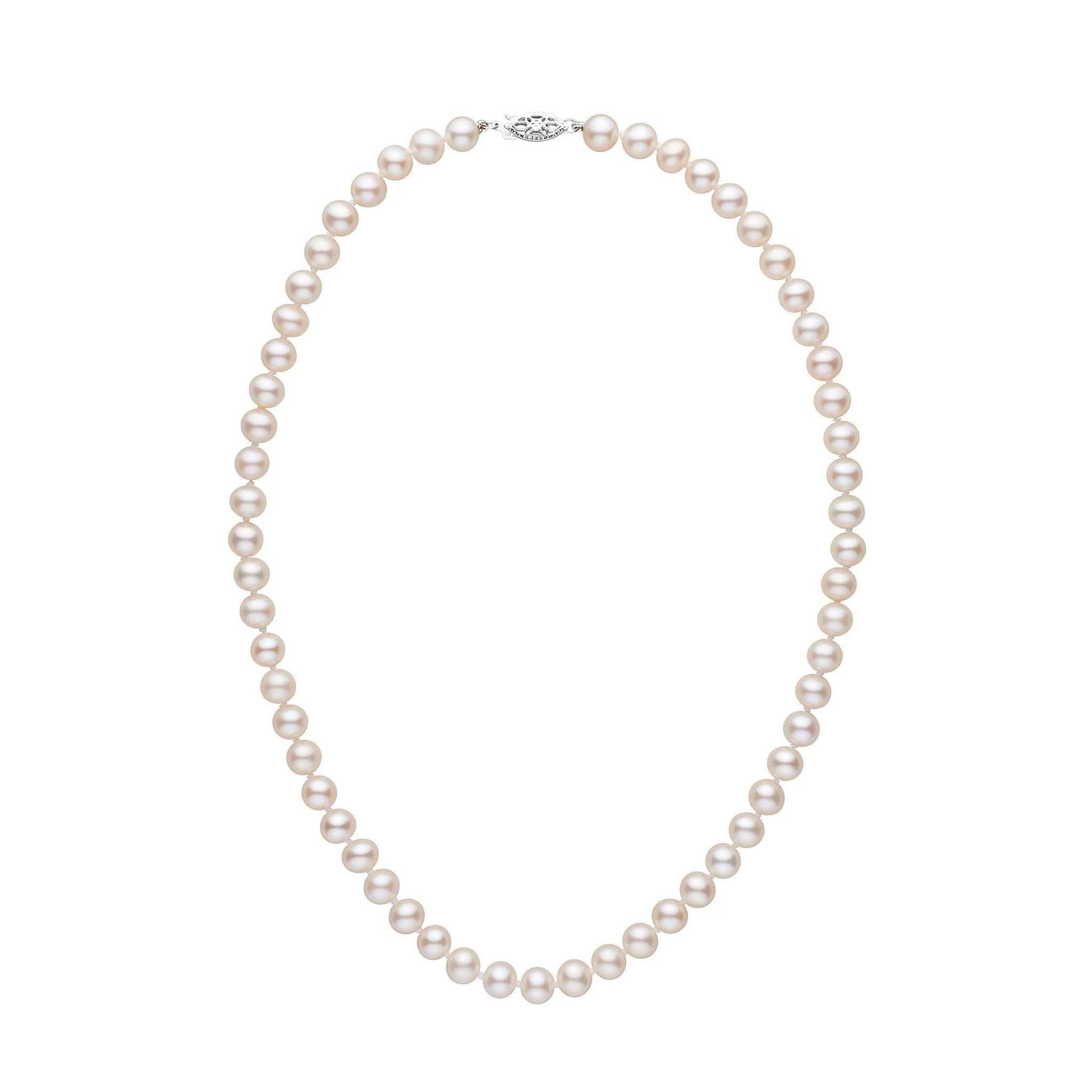 6.5-7.0mm AAA White Freshwater Pearl Necklace - Elegant for Weddings & Parties