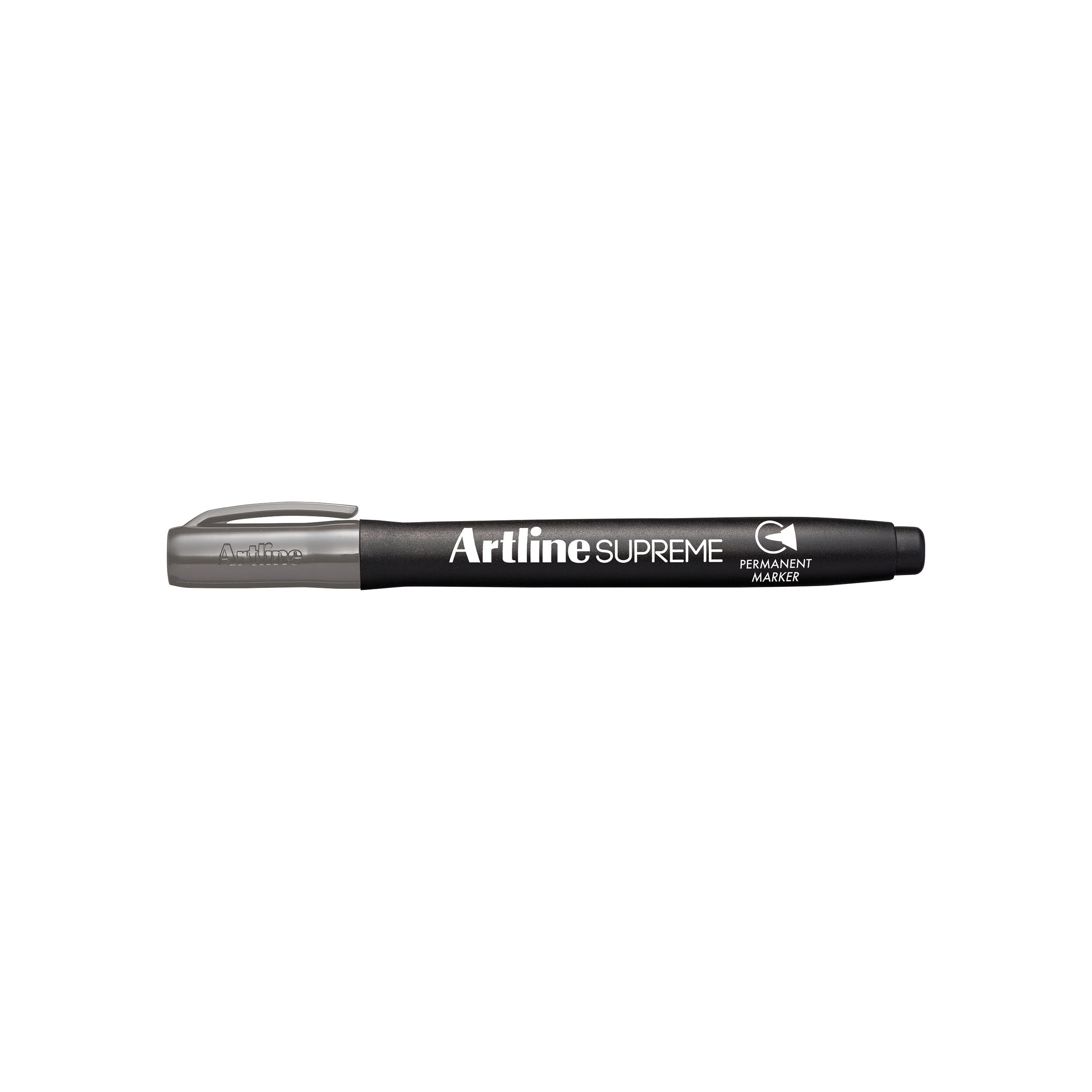 Artline Supreme Permanent Marker Grey - Pack of 12 - Ideal for Office, School & Home Use - Waterproof & Fade-Resistant Markers