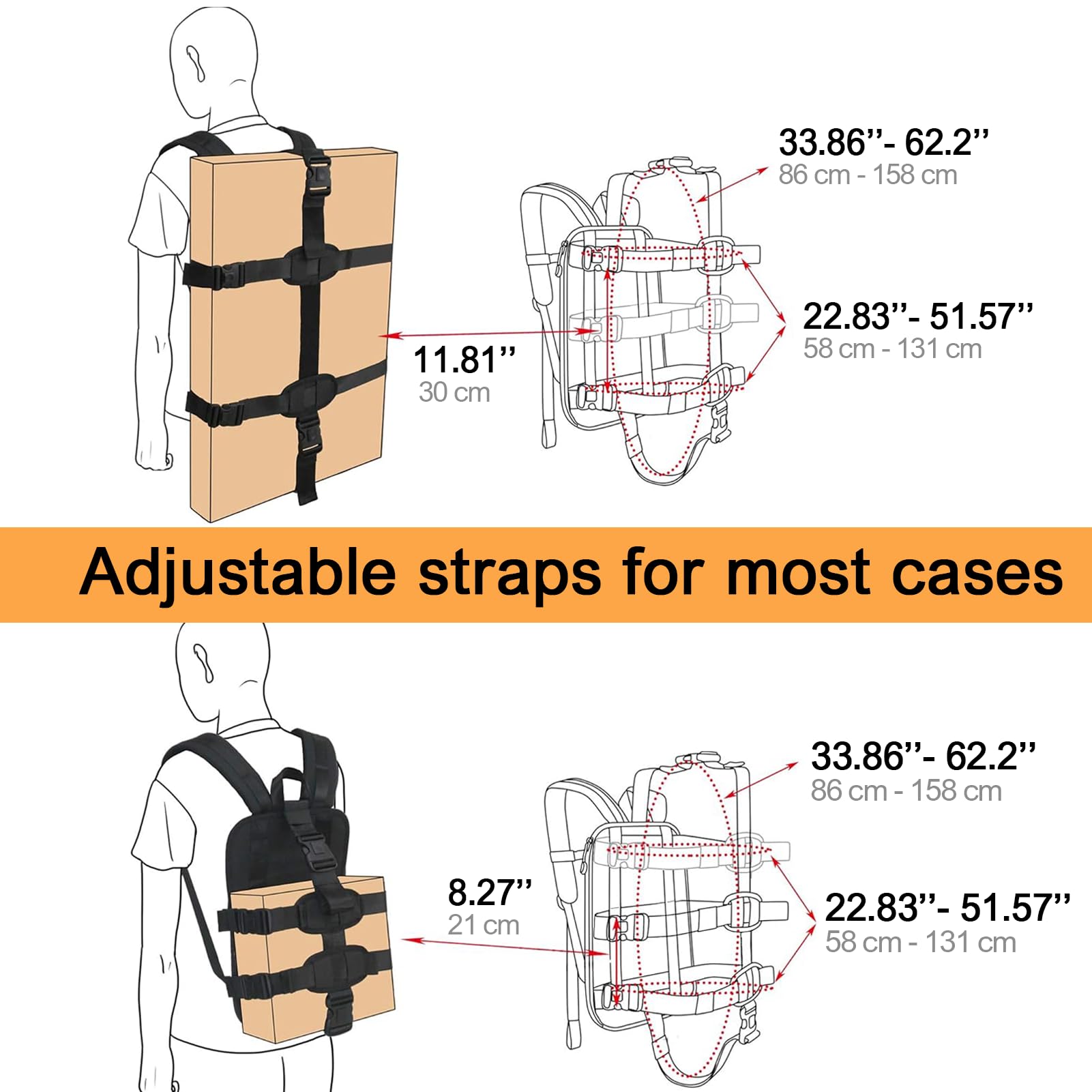 Premium Adjustable Strap Backpack for Travel - Lightweight Carry-On Luggage for Small to Medium Hard Shell Cases & Hand Baggage - Perfect for Airplane, Business Trips & Daily Commute