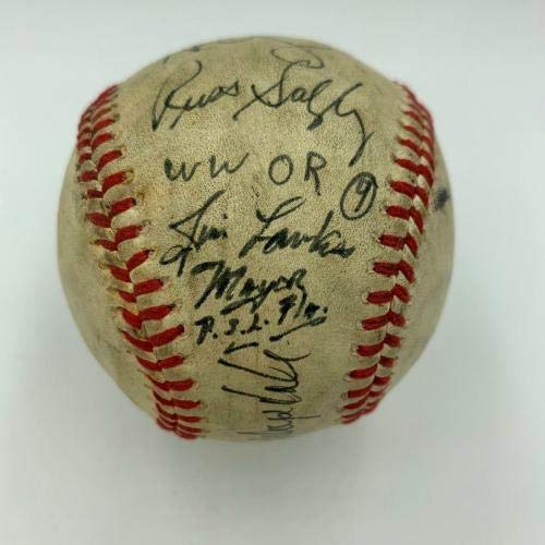 Don Drysdale & Mets Broadcasters Autographed Baseball with Florida Mayor - PSA/DNA Certified COA - Signed MLB Collectible - Perfect for Sports Memorabilia Displays & Fan Collections