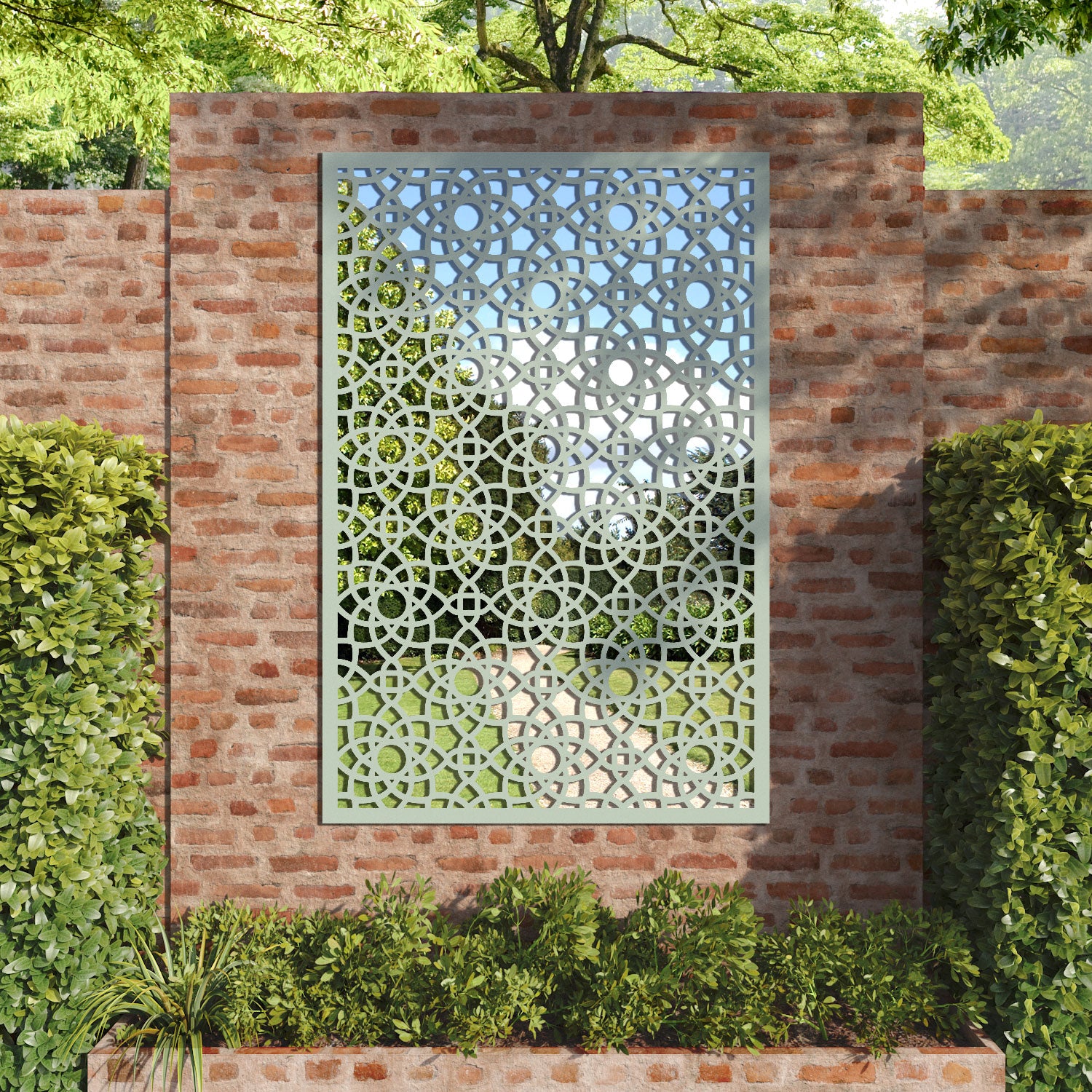 Ambar Outdoor Decorative Mirrored Panel - Elegant Garden & Patio Wall Decor for Modern Backyard & Balcony Design