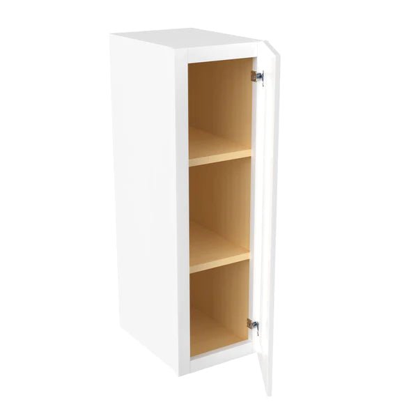 30 Inch Wall Cabinet - 09W x 30H x 12D - Aria White Shaker Style - Perfect for Kitchen, Bathroom & Garage Storage Organization