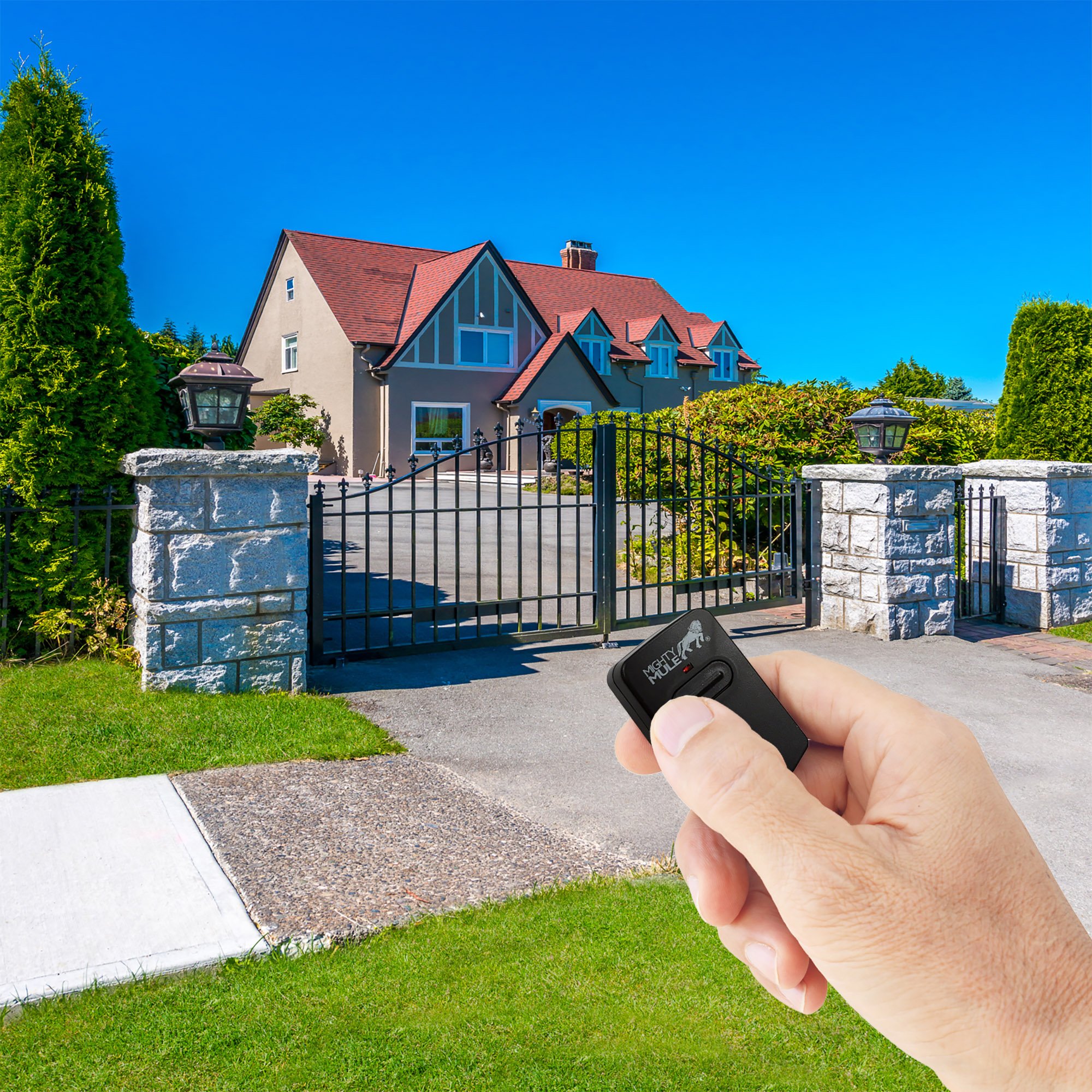 Mighty Mule FM135 Single Button Gate Opener Remote - Black | Wireless Garage & Driveway Access Control for Home Security