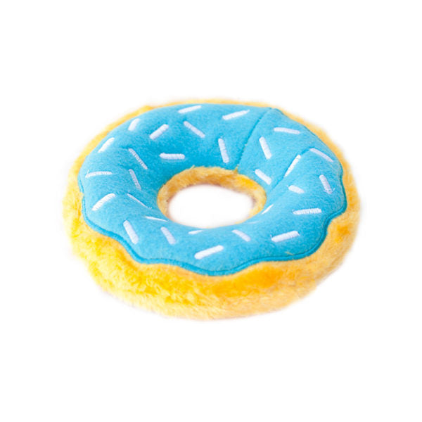 Zippy Donutz Blueberry Scented Plush Dog Toy with Squeaker - Soft & Chewable Puppy Teething Toy for Small & Medium Dogs - Interactive Play & Cuddle Companion