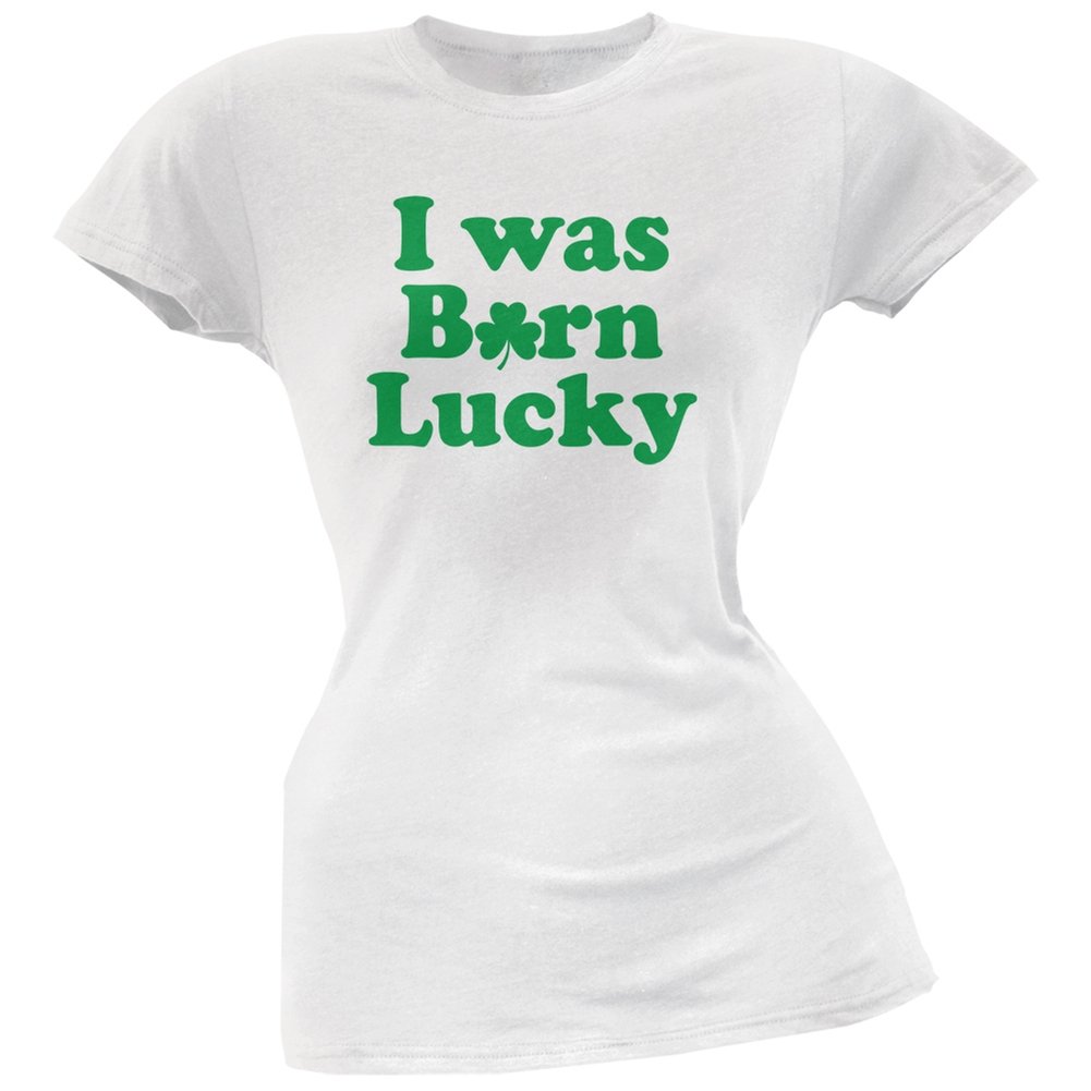 St. Patrick's Day Lucky White Soft Juniors T-Shirt - Comfortable Cotton Tee for Irish Pride & Festive Celebrations