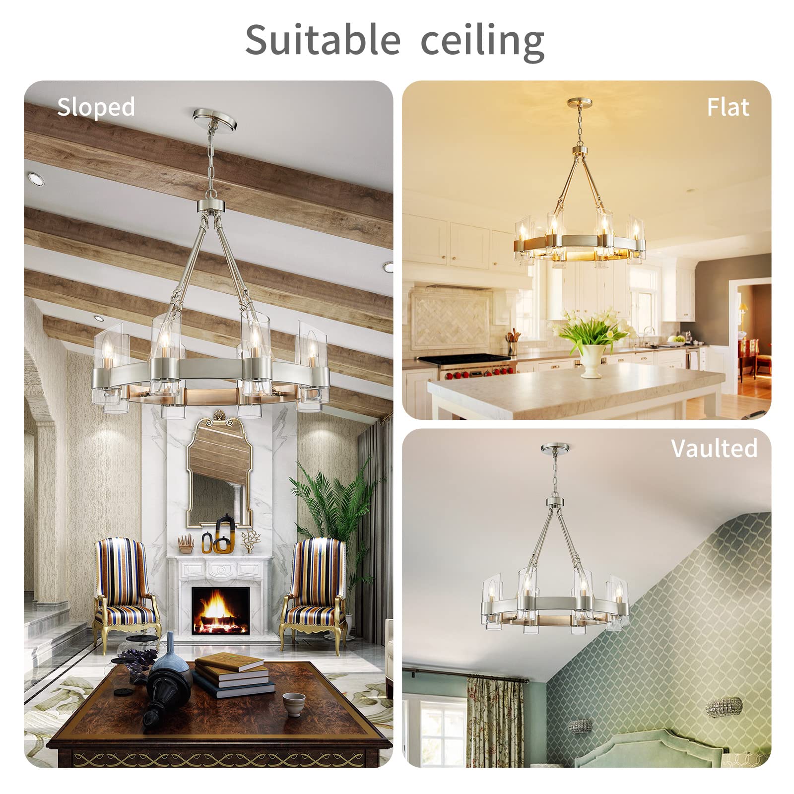 WUZUPS 8-Light Wagon Wheel Chandelier - 26