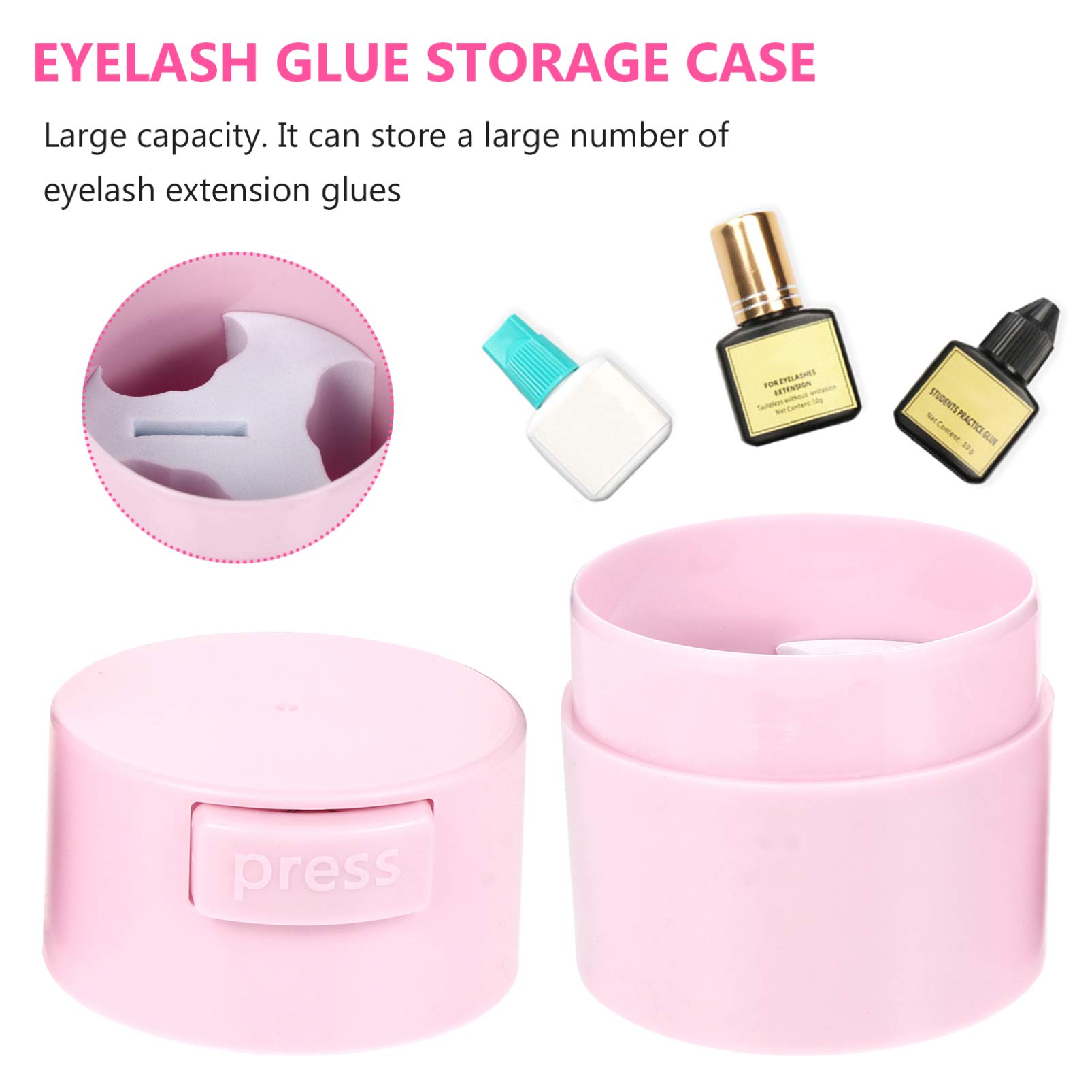 Lurrose Vacuum Seal Eyelash Extension Glue Storage Container - Portable Lash Glue Jar & Nail Polish Organizer for Women & Girls - Perfect for Salon, Travel & Home Use