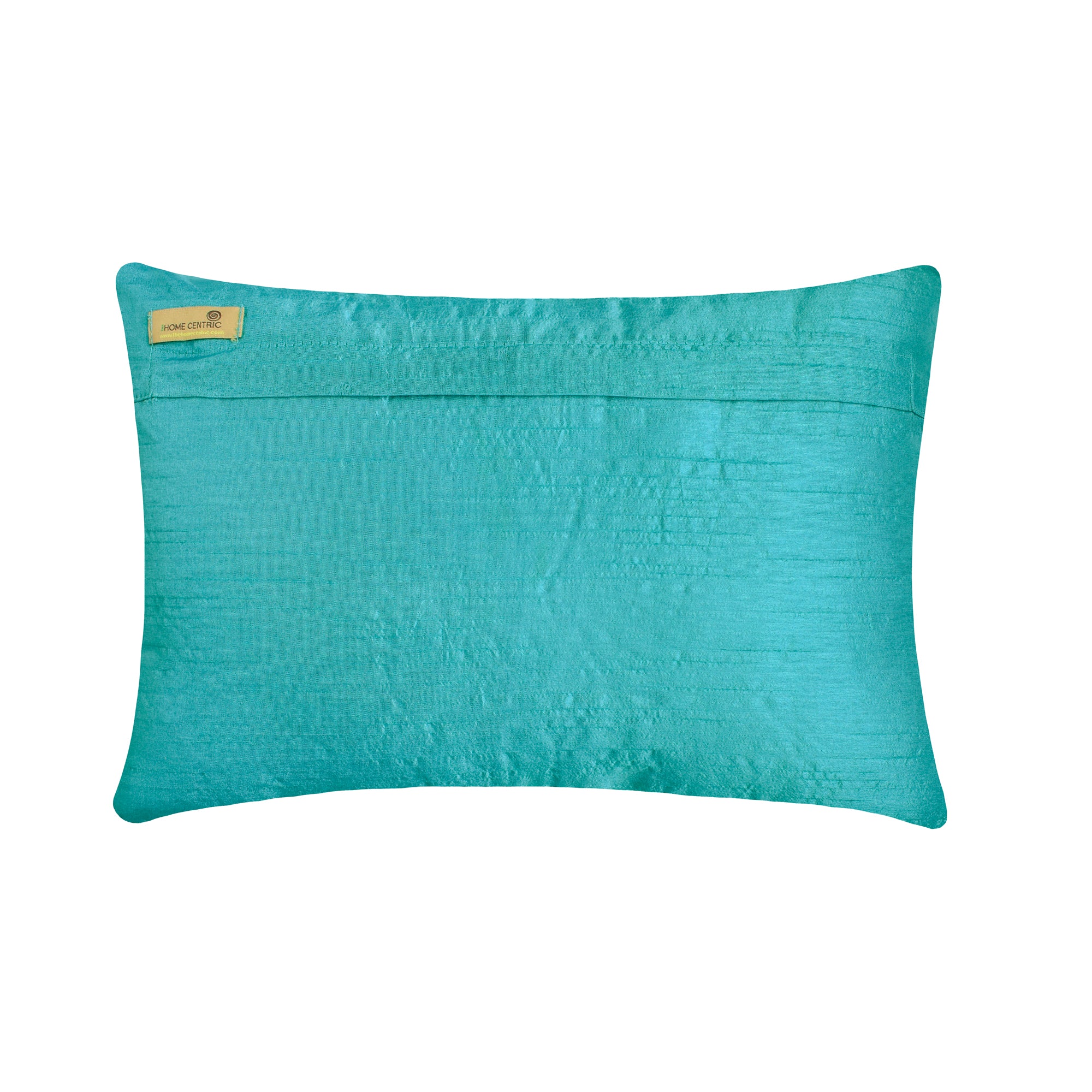 Luxury Aquamarine Silk Rose Decorative Lumbar Pillow Cover - Turquoise Blue Cushion Case for Sofa, Bed, Living Room Decor