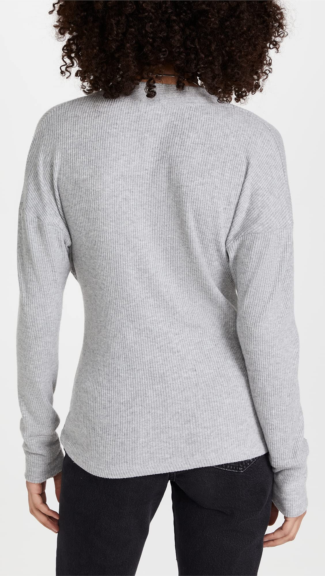 LNA Women's Brushed Rib Cardigan - Soft Long Sleeve Open Front Sweater for Fall & Winter, Heather Grey, Large | Perfect for Office Wear, Casual Outfits and Layering in Cool Weather
