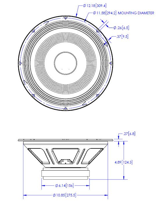 ToneSpeak Birmingham 1275 12-Inch 75 Watt 8 Ohm Guitar Speaker for Live Performances & Studio Recording - Perfect for Electric Guitar Amps & Cabinet Upgrades
