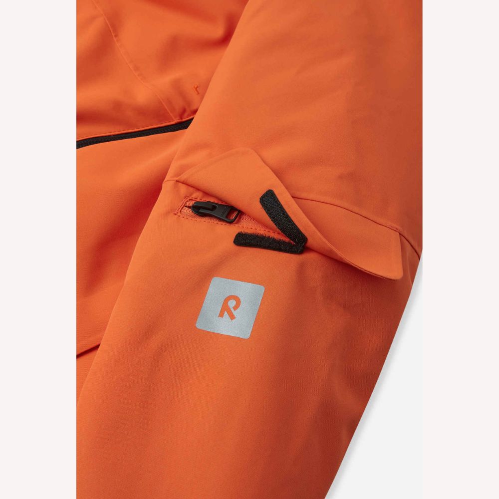 Reima Tieten Boys Ski Jacket - Waterproof Winter Jacket for Kids Age 9-10 Years (Red/Orange) - Perfect for Skiing, Snowboarding & Outdoor Winter Activities
