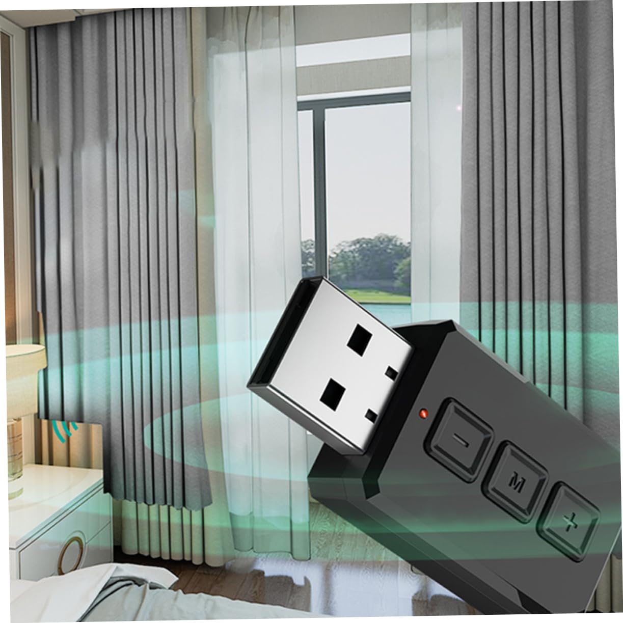 Jojofuny 4pcs Wireless Audio Adapter & Transmitter - USB Cordless Headset Converter for Gaming, TV, PC, and Home Theater