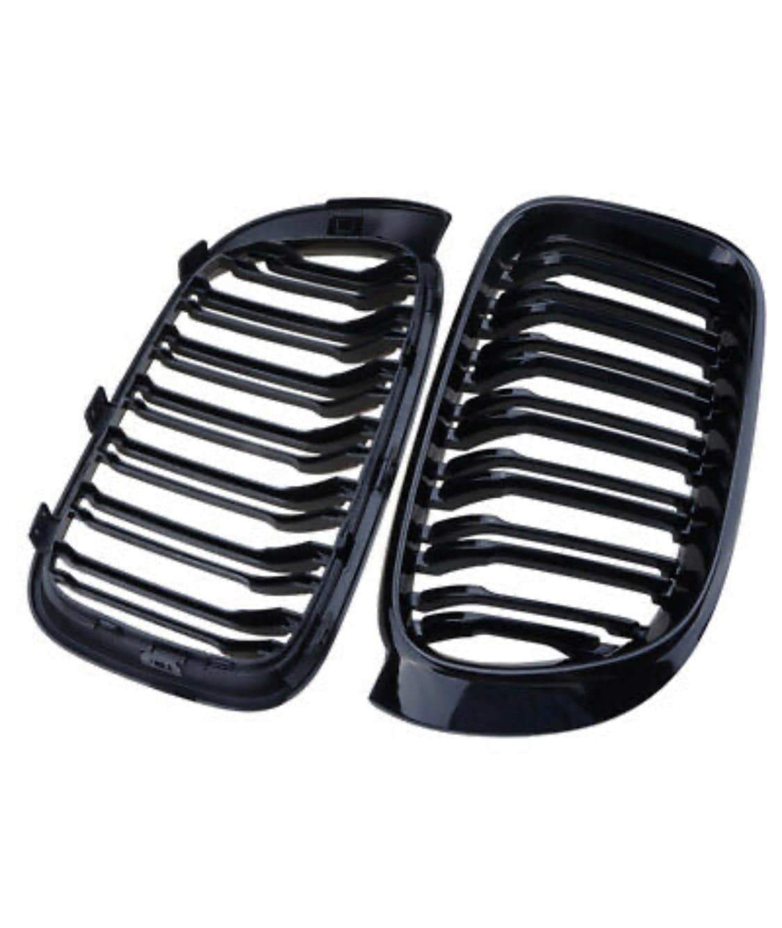 2014-2017 BMW X3 X4 Gloss Black Double Slat Kidney Grille Pair - Upgrade Your Car's Front Grille for Enhanced Style & Performance
