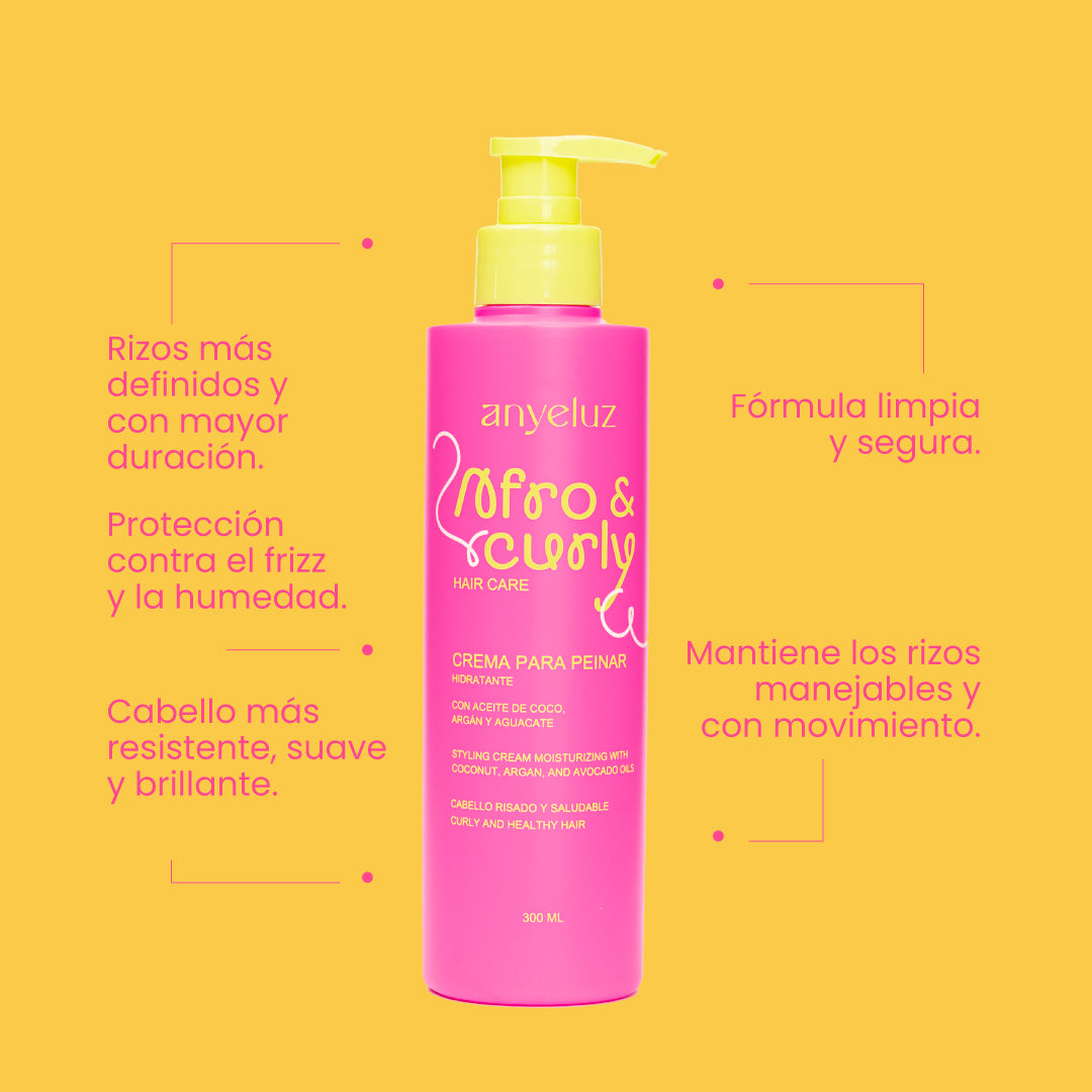 Hydrating Afro & Curly Hair Styling Cream - Moisturizing Leave-In Conditioner for Natural Hair - Perfect for Daily Styling & Frizz Control