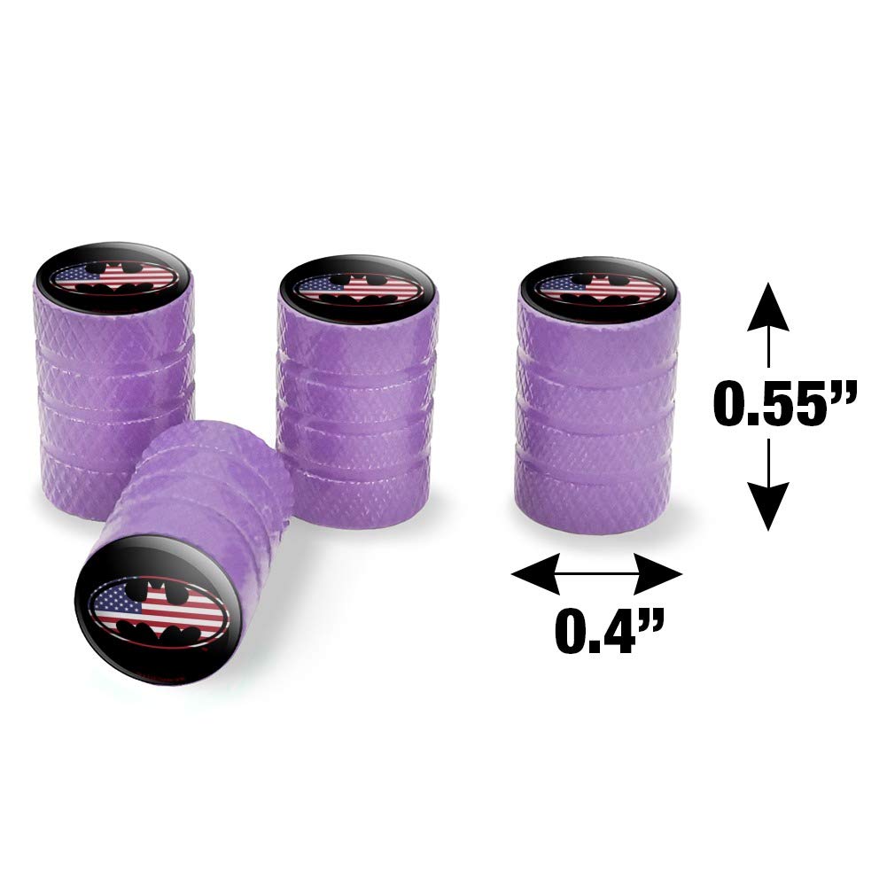 Batman USA Flag Shield Logo Aluminum Valve Stem Caps for Car Wheels - Durable Tire Rim Accessories for American Cars, Trucks & SUVs - Perfect for Customizing Your Ride & Showing Patriotism
