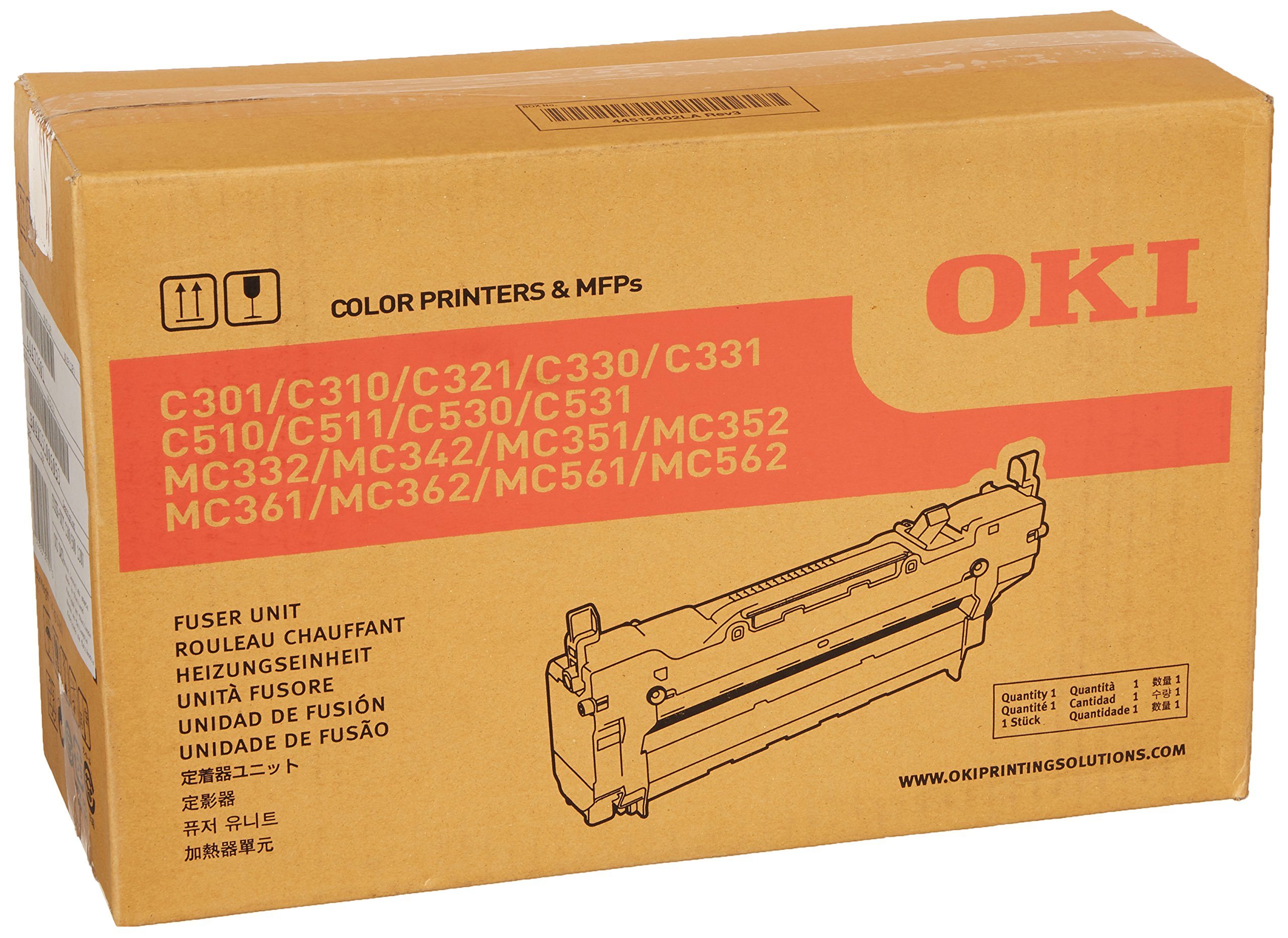 OKI 44472601 Fuser Unit Replacement for C301, C310, C530 Printers - Compatible with OKI C301dn, C310dn, C530dn Models - Perfect for Office & Home Printing Needs