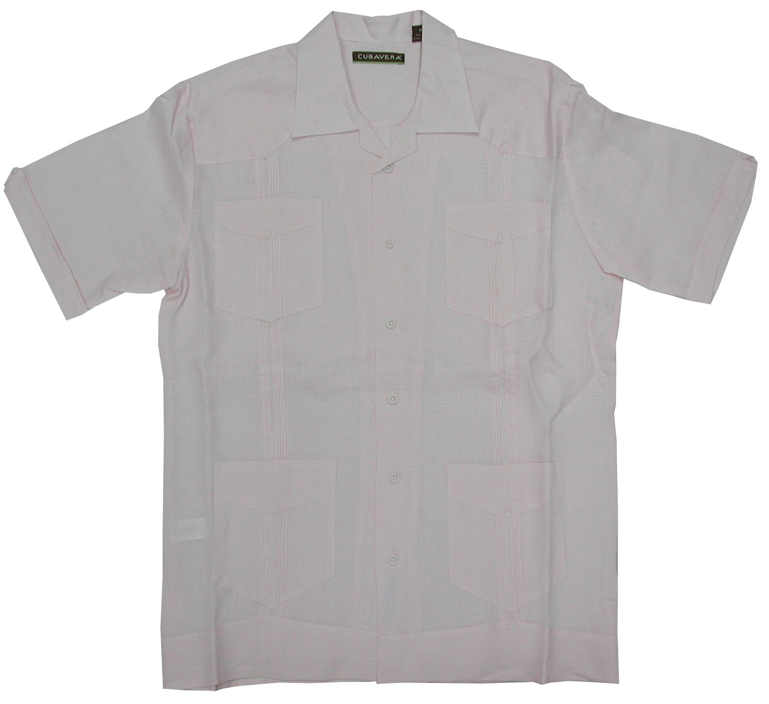 Cubavera Men's 100% Linen Guayabera Shirt with 4 Pockets | Breathable Summer Shirt for Beach, Wedding & Casual Wear
