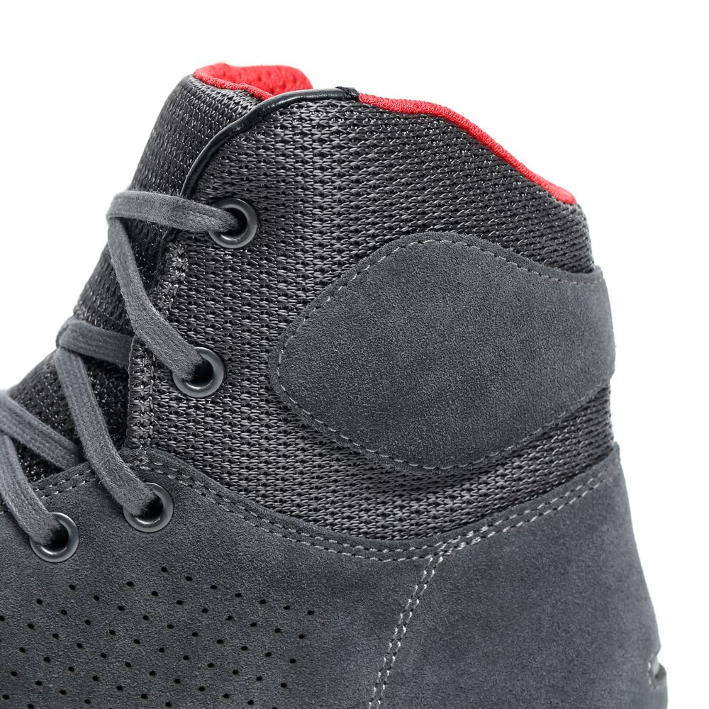 Dainese York Air Lady Shoes for Women - Breathable Comfort Sneakers in Phantom/Red, Size 38 | Perfect for Casual Wear, Walking & Light Sports Activities