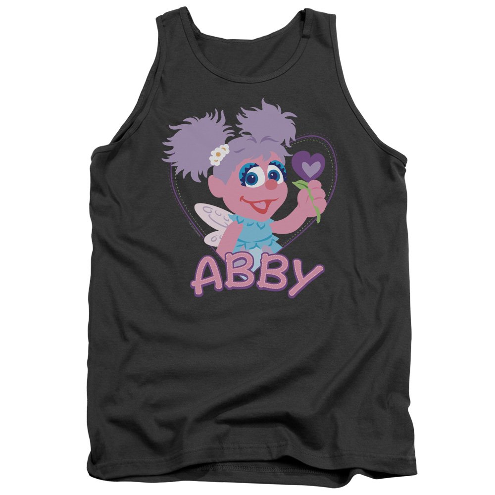 Sesame Street Abby Cadabby Heart Flower Print Women's Tank Top - Soft & Comfortable Casual Summer Shirt for Fans & Collectors - Perfect for Parties, Cosplay, and Everyday Wear