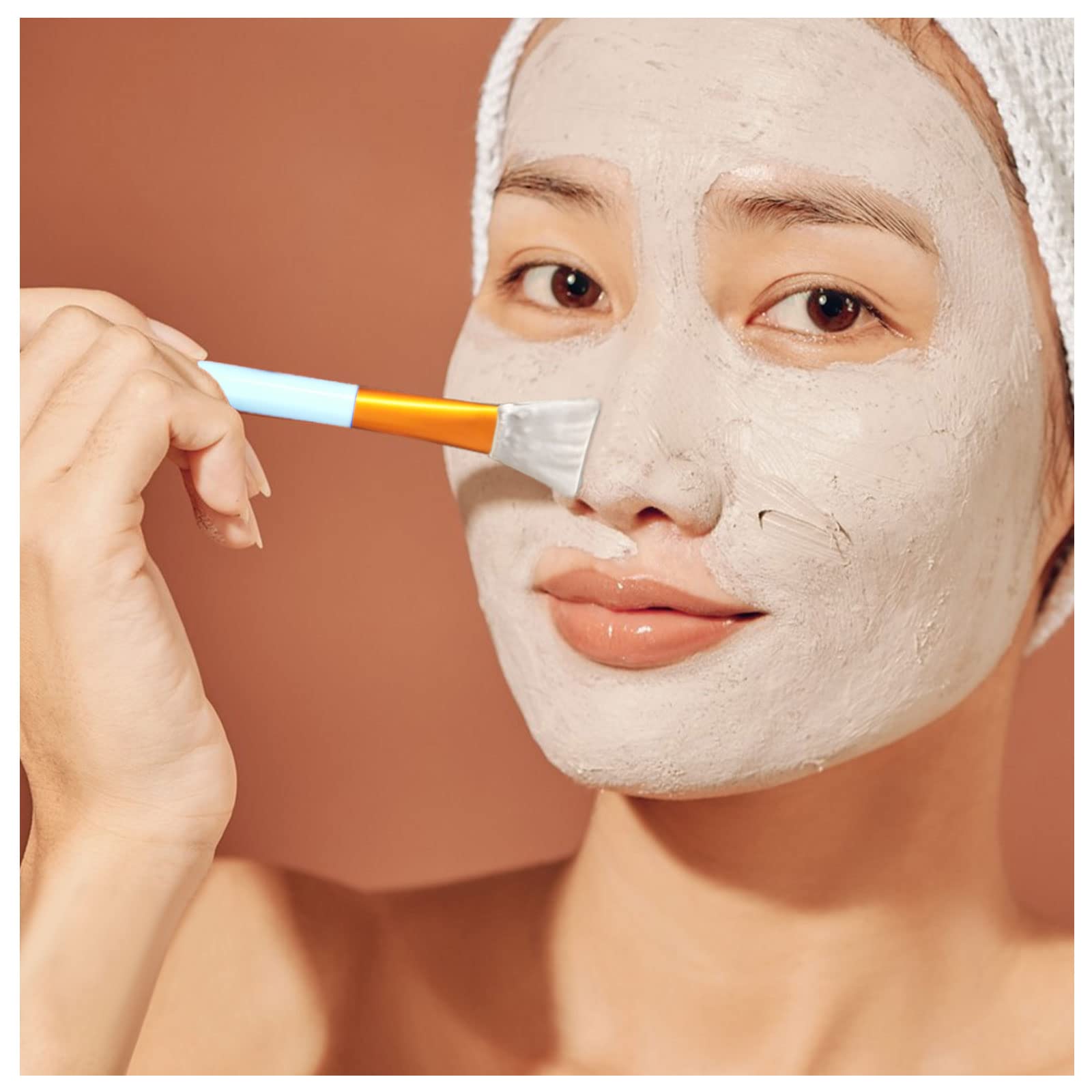 Andiker 2-Pack Silicone Face Mask Brush Set - Reusable Facial Cleansing Brush for Skincare, Makeup & Lotion Application - Gentle Skin Care Tool for Face Masks, Eye Masks & Body Cream (Blue & Purple) - Perfect for At-Home Spa Days & Travel Skincare Routine