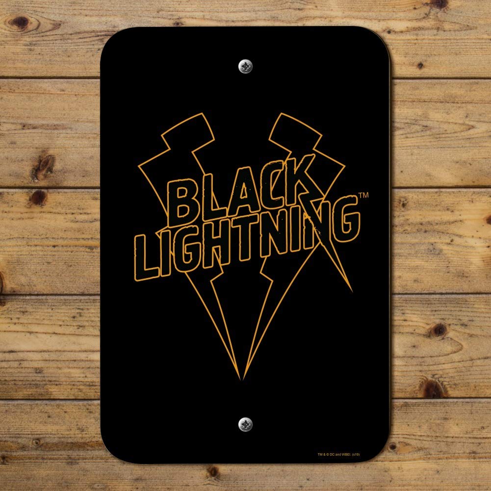 Black Lightning Logo Sign for Home, Office & Business - Custom Wall Decor for Superhero Fans & Modern Spaces