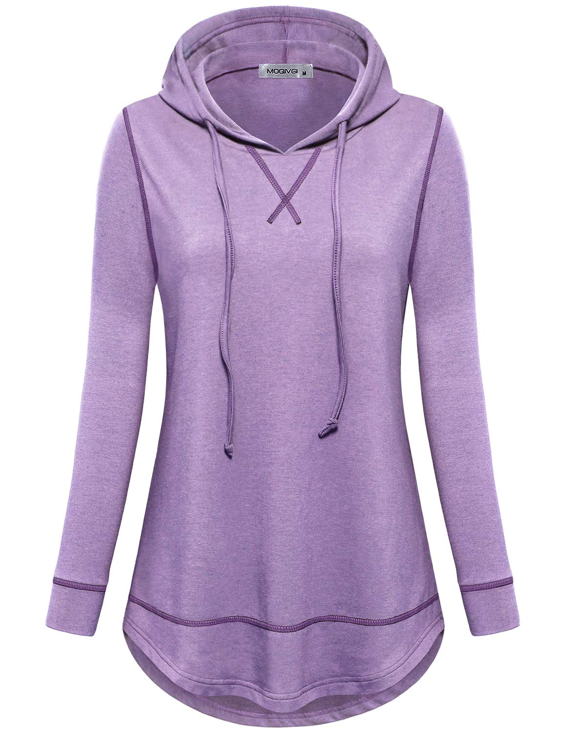 MOQIVGI Women's Lightweight Long Sleeve Hooded Top - Breathable Activewear for Running, Yoga & Workout - Perfect for Gym, Outdoor Sports & Casual Wear