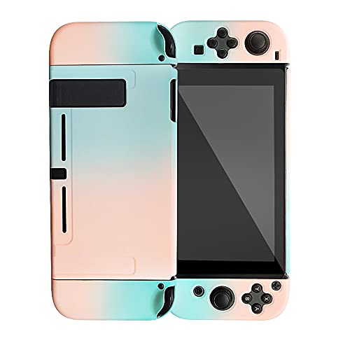 Nintendo Switch Protective Dockable Case with Joy-Con Cover - Pink & Cyan for Travel, Gaming, and Storage Protection