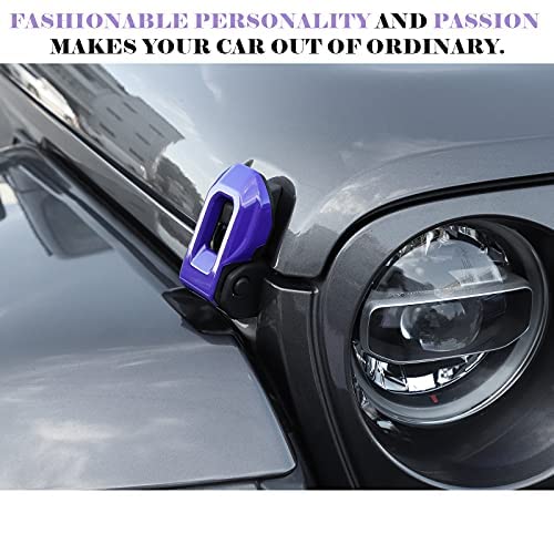 CheroCar Hood Lock Latches Cover for 2018-2021 Jeep Wrangler JL JLU & 2020-2021 Gladiator JT - Dark Purple Jeep Accessories for Off-Road Protection & Style Enhancement