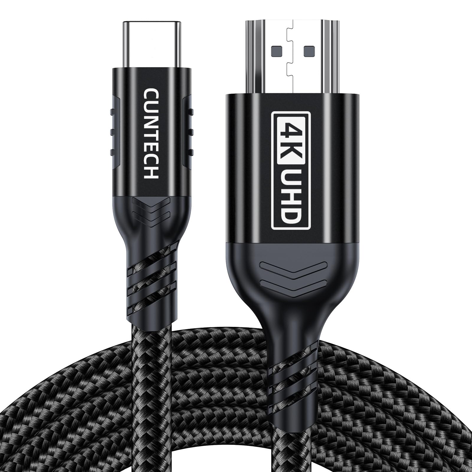 4K@60Hz USB C to HDMI Cable 6.6FT, Thunderbolt 3/4 Compatible for MacBook Pro/Air, iPhone 16/15 Pro/Max, Surface, Samsung Galaxy - High-Speed Video & Audio Transmission for Home Theater, Gaming, and Office Presentations