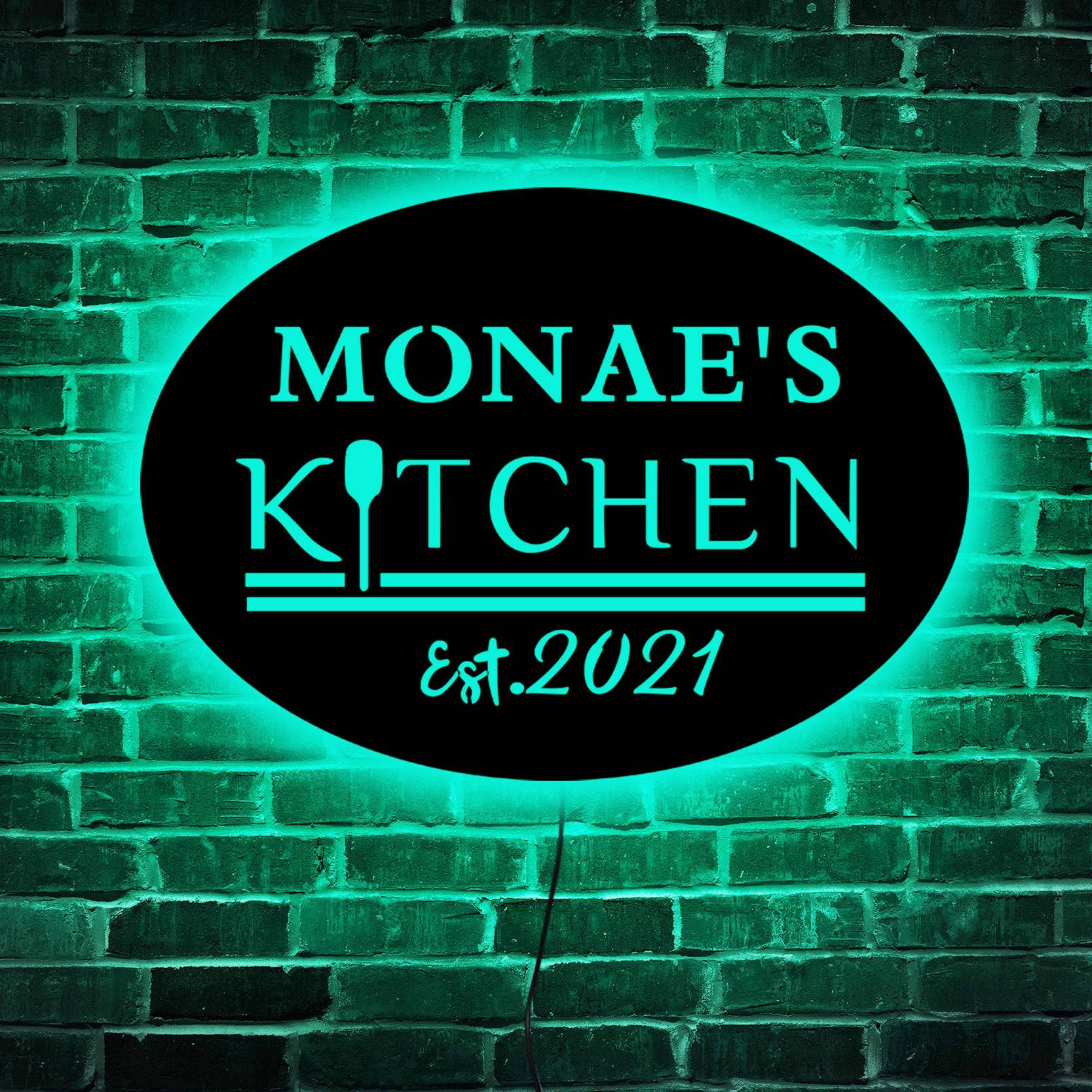 Custom LED Kitchen Neon Sign - Personalized Name Sign with Light Up Feature | Perfect for Home Decor, Housewarming Gifts & Restaurant Wall Art