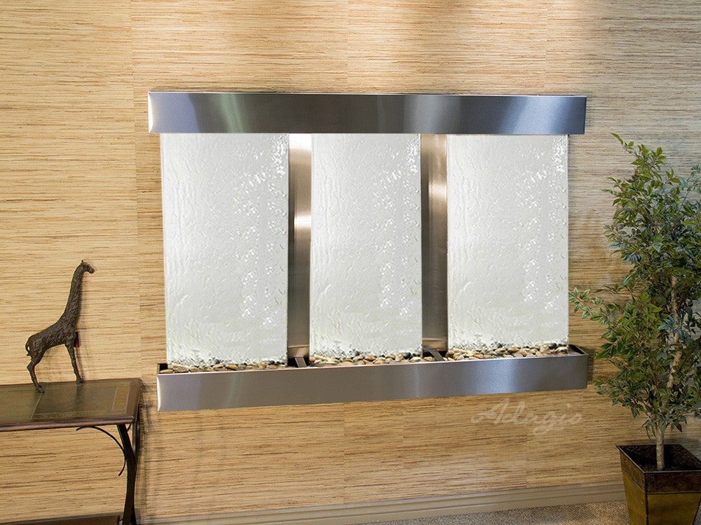 ADAGIO Olympus Falls Square Stainless Steel Silver Mirror OFS2040 - Elegant Bathroom & Vanity Mirror for Modern Home Decor, Perfect for Makeup, Shaving, and Bathroom Vanity