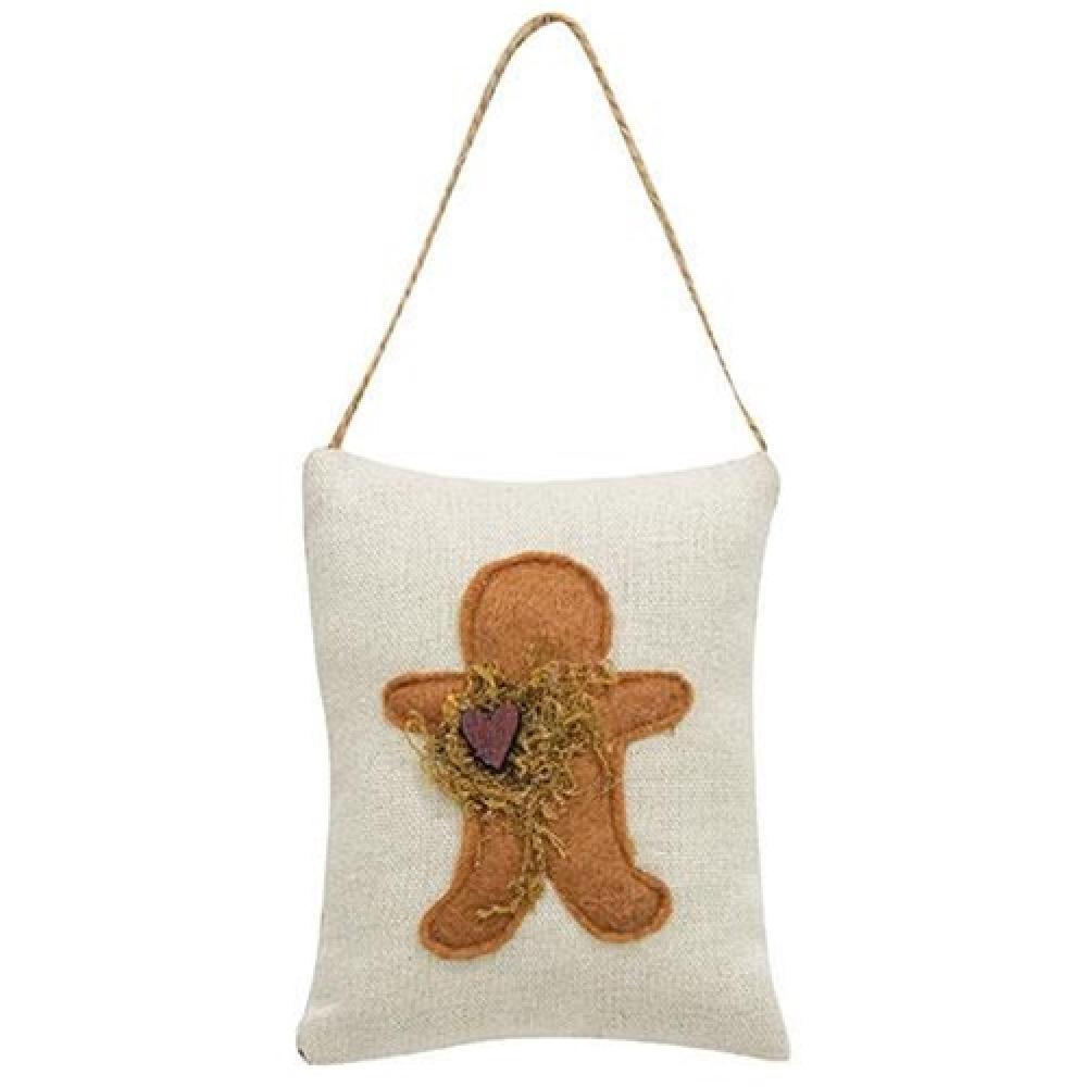 I Heart Gingerbread Pillow Christmas Ornament - Festive Holiday Decor for Tree, Mantel & Gift Giving