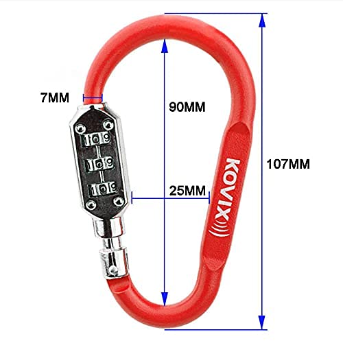**Secure Motorcycle Helmet Lock with Cable & Combination - Anti-Theft Password Lock for Scooter, Street Bike, Helmet, Jacket & Luggage (Red) - Ideal for Parking, Travel & Outdoor Adventures**