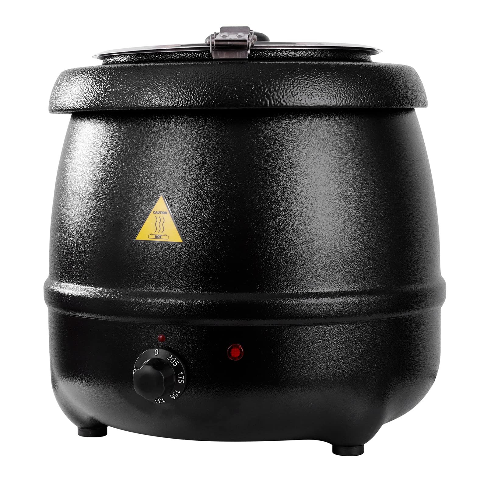 YBSVO 11 Quart Round Black Countertop Food Warmer & Soup Kettle with 120V 400W Heating - Perfect for Restaurants, Buffets, Catering & Home Kitchen Use