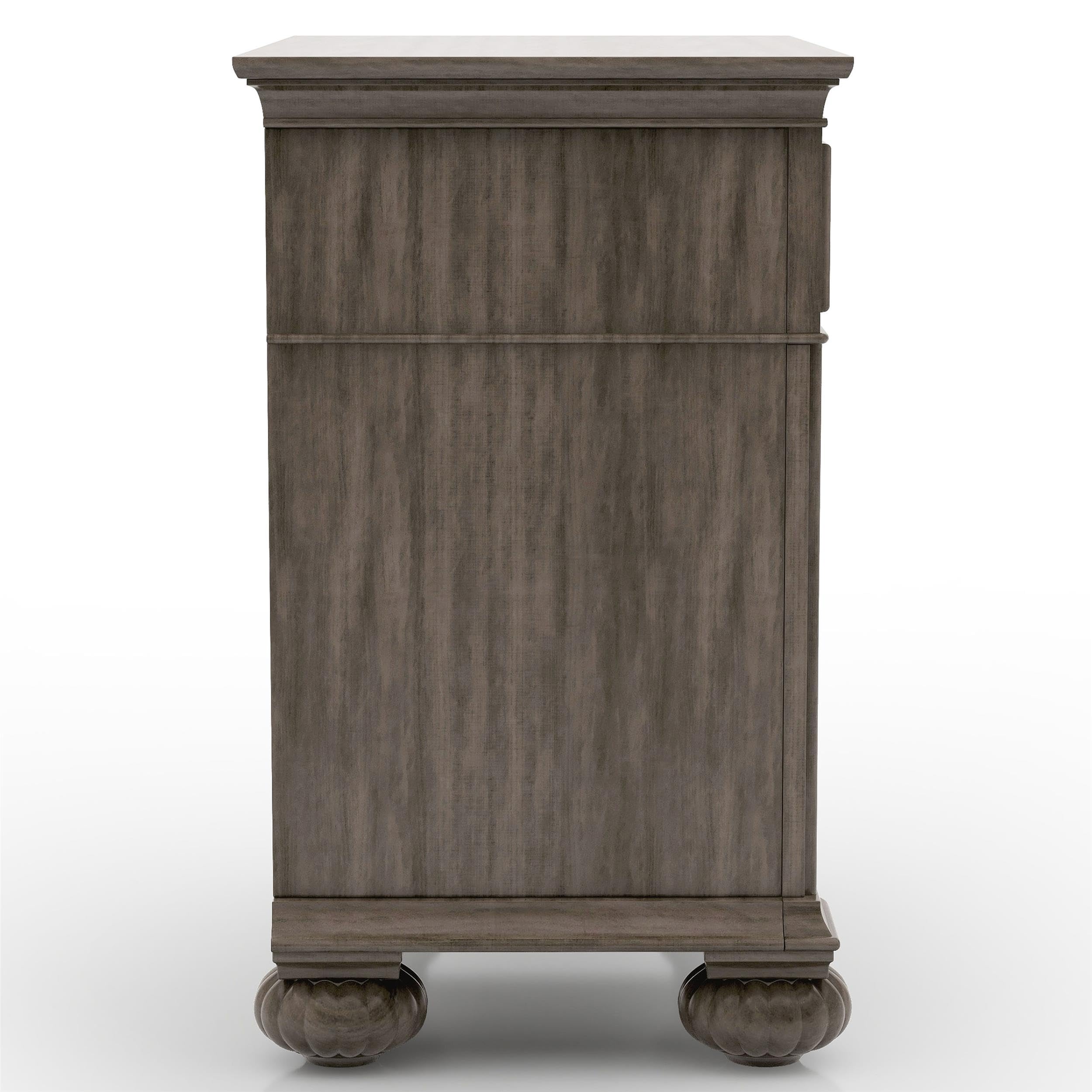 Furniture of America Damos Solid Wood 3-Drawer Nightstand in Gray - Modern Bedside Table for Bedroom, Living Room & Guest Room Storage