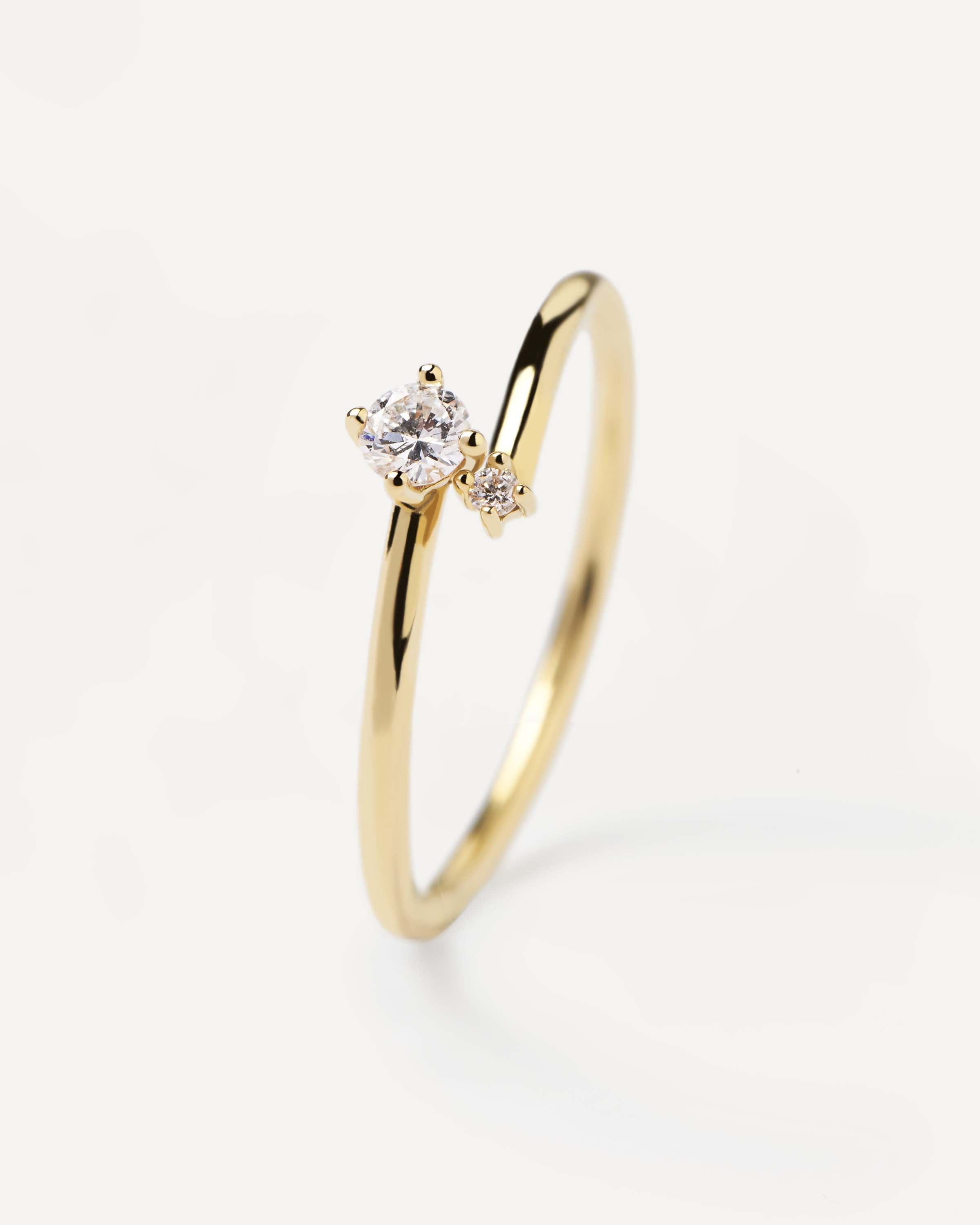 Elegant Diamond and Gold Duo Ring for Women - Perfect for Weddings, Anniversaries & Special Occasions