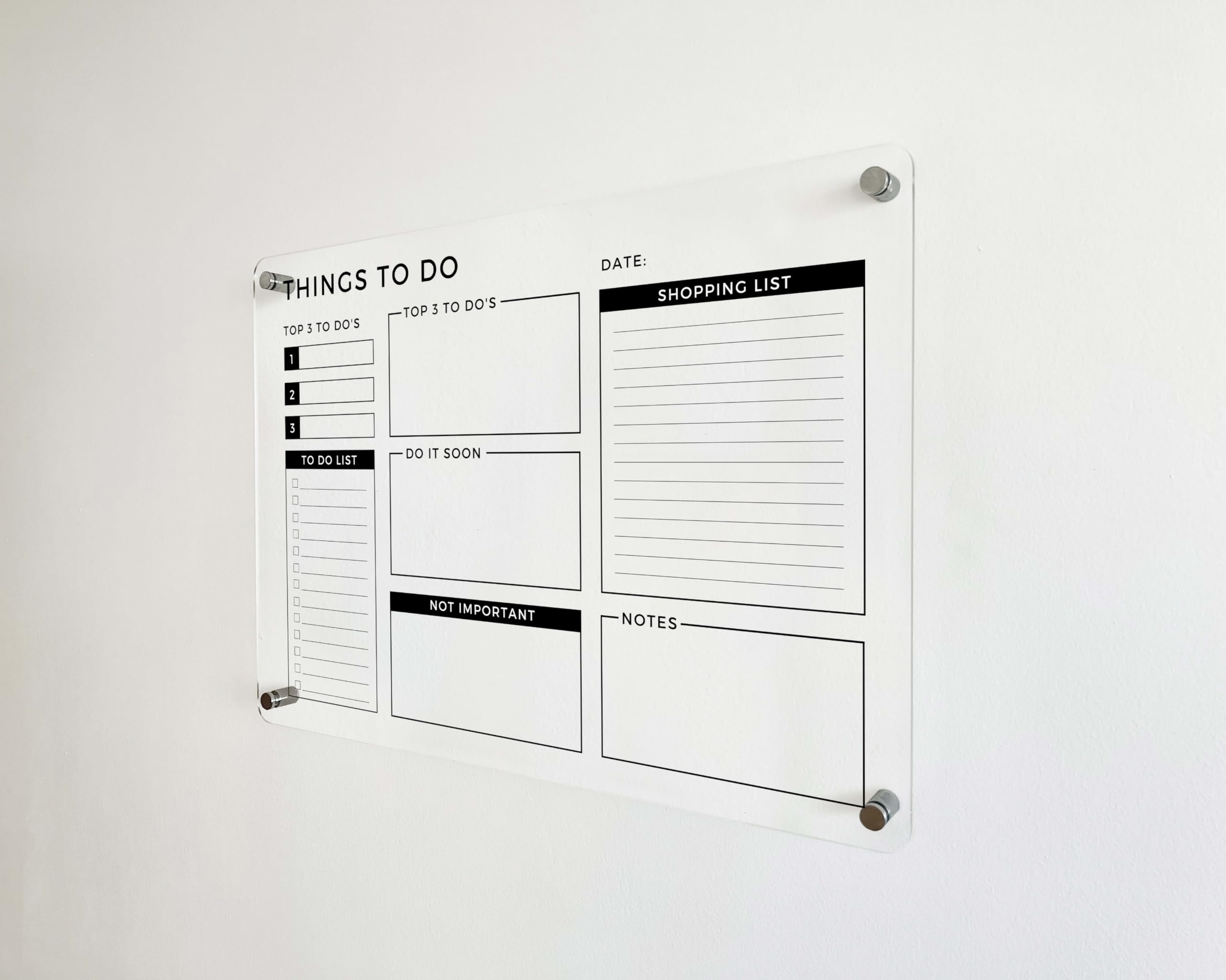Personalized Acrylic To-Do Planner Wall Calendar 2025 - Custom Dry Erase Monthly & Weekly Calendar Board for Office, Home, or School Organization - Transparent Reusable Planner for Productivity & Scheduling
