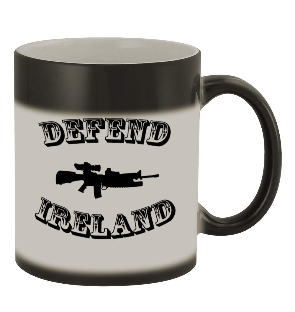 Funny Color Changing Coffee Mug - 11oz Ceramic Magic Cup with 'Defend Ireland #213' Design | Perfect for Humor Lovers, Gifts & Office Use