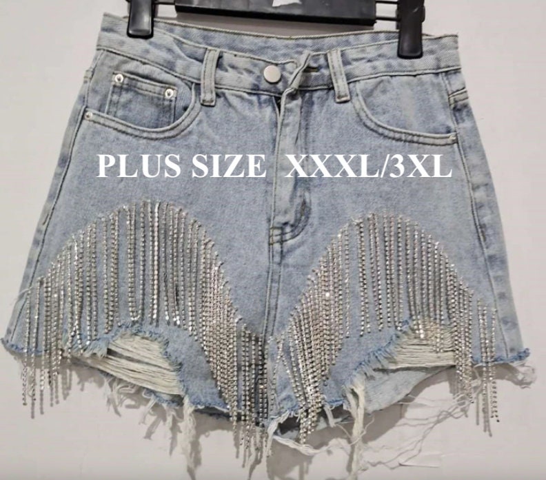 Sparkling Rhinestone Denim Shorts for Women - Sequin Embellished High Waisted Shorts for Country Concerts & Taylor Swift Outfits | Perfect for Music Festivals, Parties & Night Out