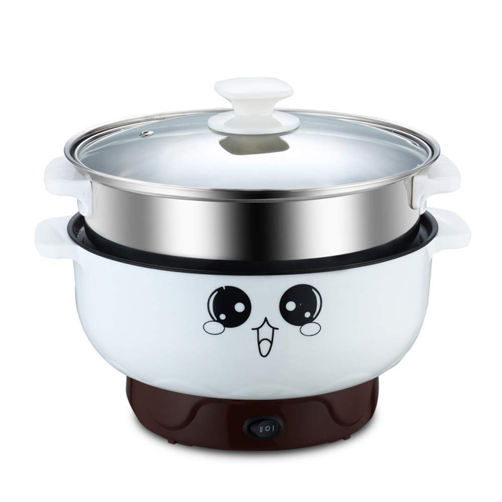 4-in-1 Electric Skillet with Steamer - 2.3L Non-Stick Multi-Functional Cooker for Rice, Hotpot, Soup, Steaming Eggs & Frying Noodles | Perfect for Small Kitchens, Dorms & Camping Cooking