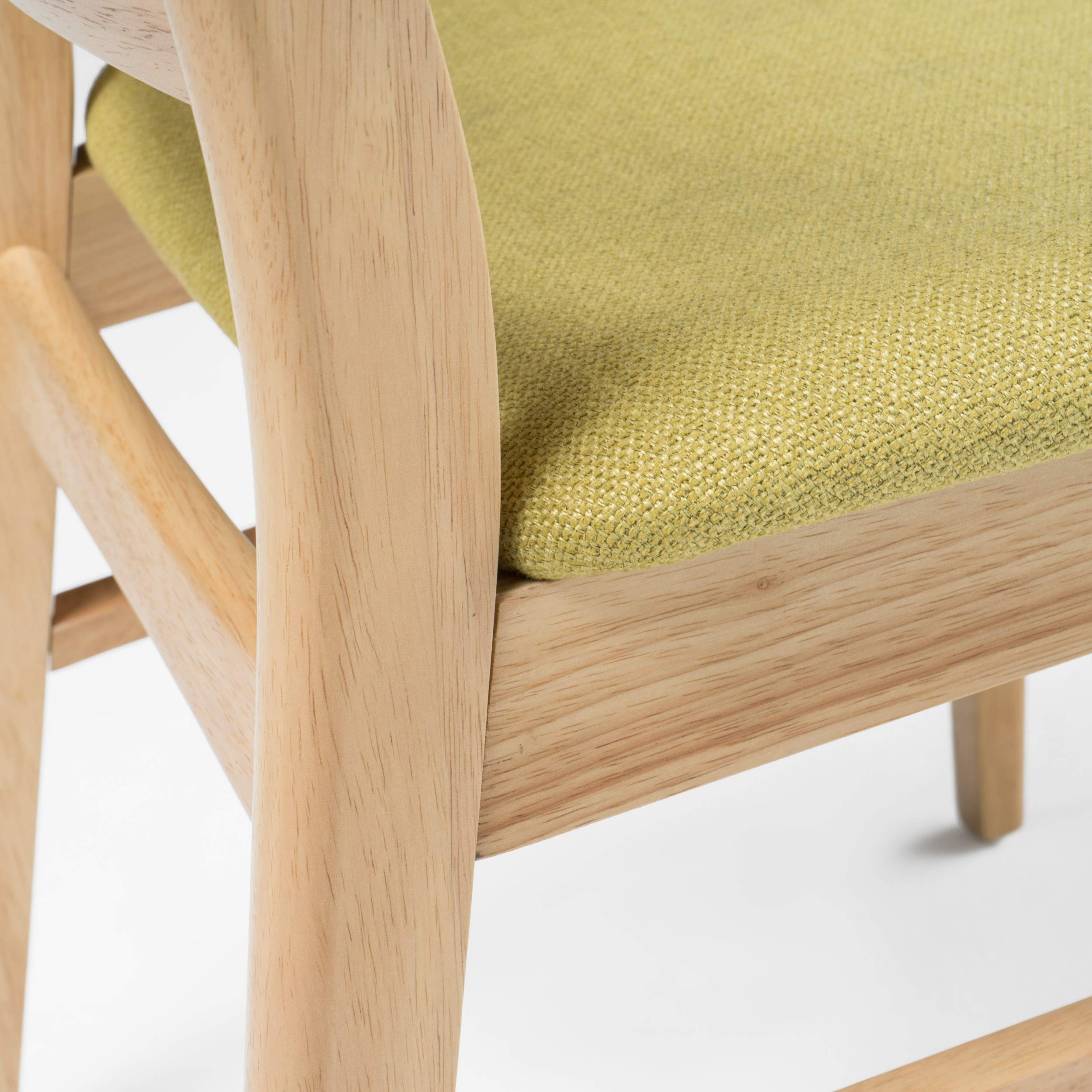 Christopher Knight Home Idalia Dining Chairs Set of 2 - Green Tea & Oak Finish - Modern Kitchen Dining Room Furniture for Home & Restaurant Use