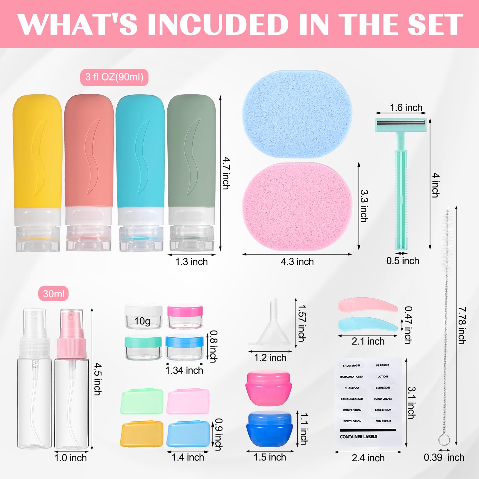 26 Pack TSA Approved Travel Size Toiletries Bottles - Leak Proof Silicone Containers for Shampoo, Lotion & Cosmetics | Perfect Travel Essentials for Women, Men & Carry-On Luggage | Ideal for Airplane, Vacation & Business Trips