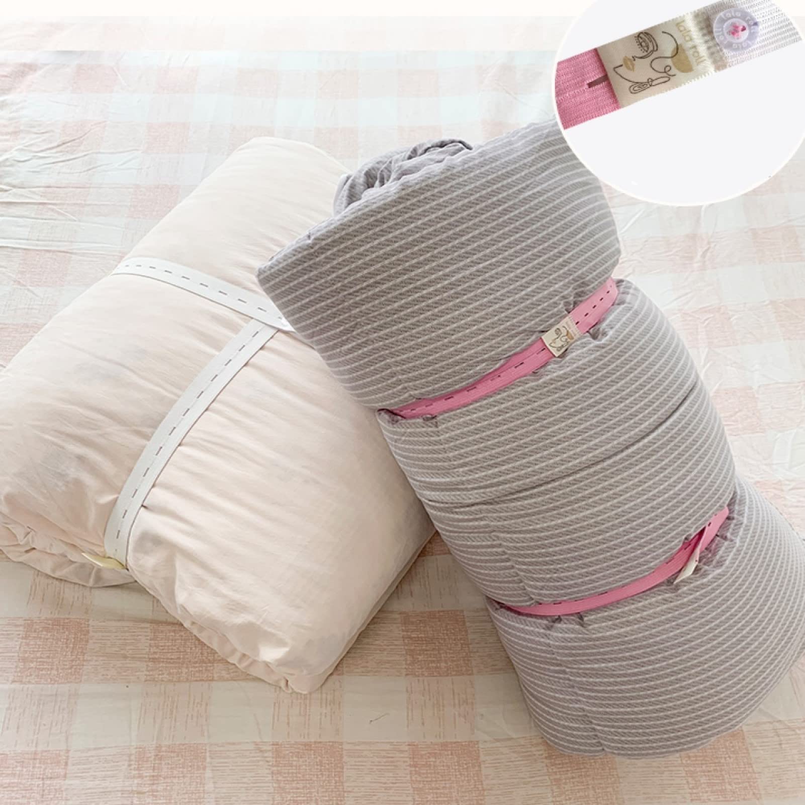20Pcs Elastic Storage Bands with Buttonholes - Space Saving Closet Organizer for Bed Sheets, Blankets, Comforters & Sweaters | Drawer & Wardrobe Organization System | Perfect for Home, Travel & Laundry Storage (Pink)