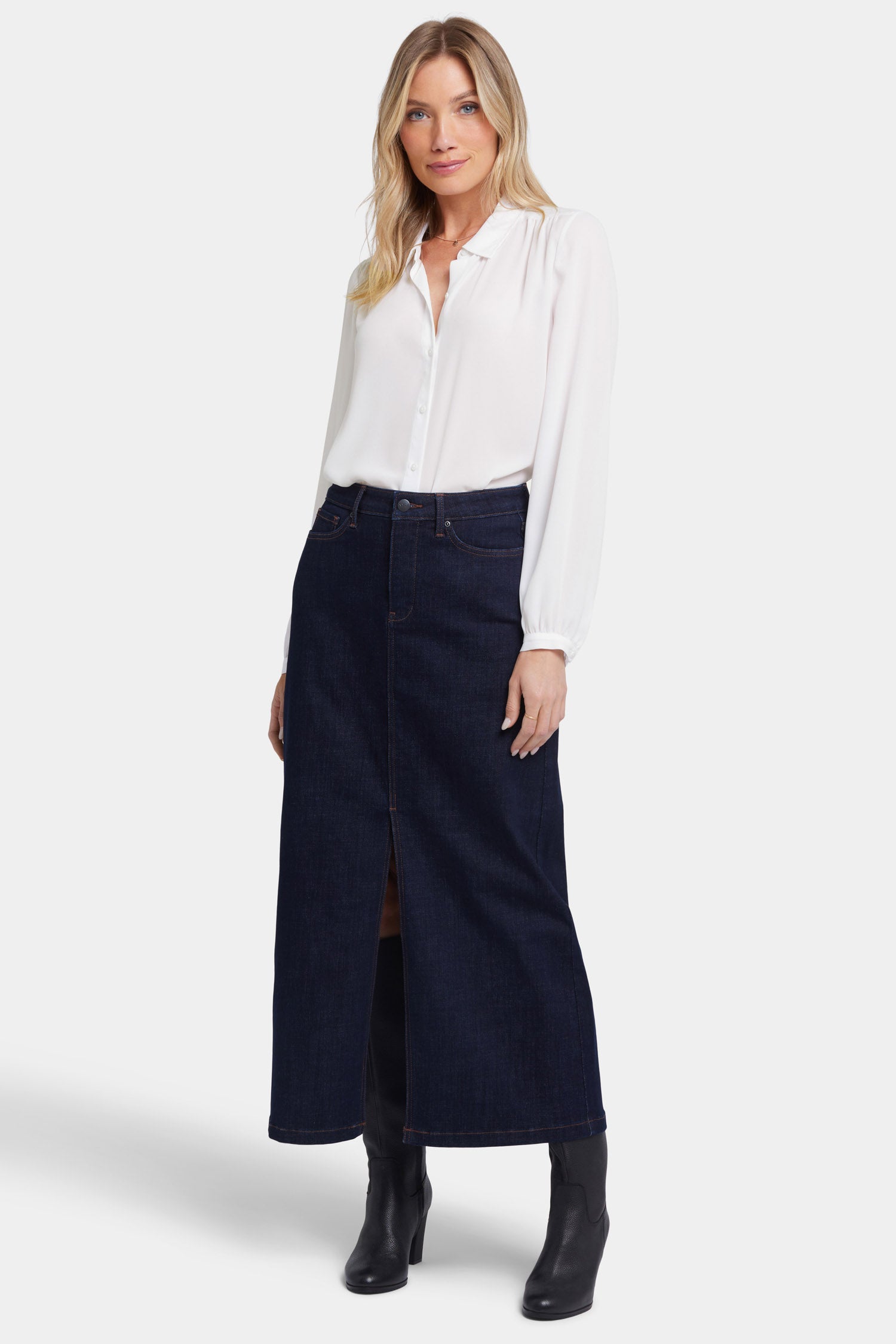 Elegant High Waist Long Skirt for Women - Flowy Maxi Skirt with Pockets - Perfect for Casual Wear, Office, and Special Occasions
