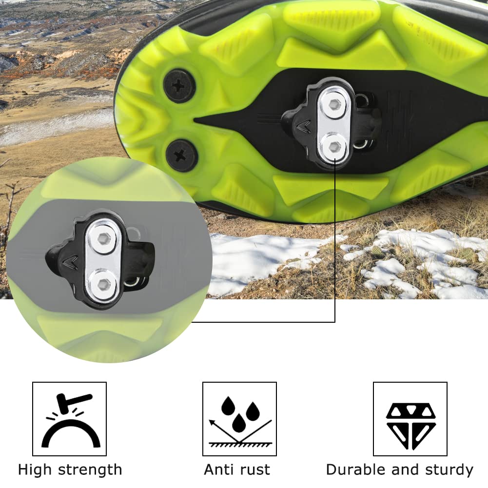 SPD Bike Cleat Set with Pedal Grip & Spacers - Compatible with SPD Pedals | Secure Cycling Shoe Attachment for Road & Mountain Biking