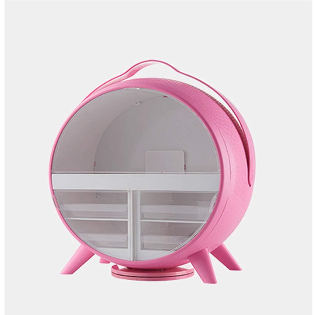 Luckxuan 360 Degree Rotating Makeup Organizer - Multi-Layer Waterproof Cosmetic Storage Box for Skincare, Jewelry & Beauty Products | Pink Makeup Shelf & Bag | Perfect for Vanity, Bathroom & Travel Organization
