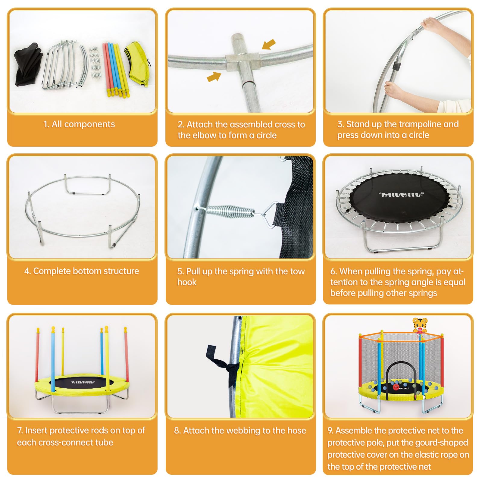 Best Kids Indoor Outdoor Trampoline with Safety Net & Basketball Hoop - MILUMILU Mini Toddler Trampoline for Boys & Girls - Perfect Birthday Gift for Active Play, Backyard Fun, and Exercise